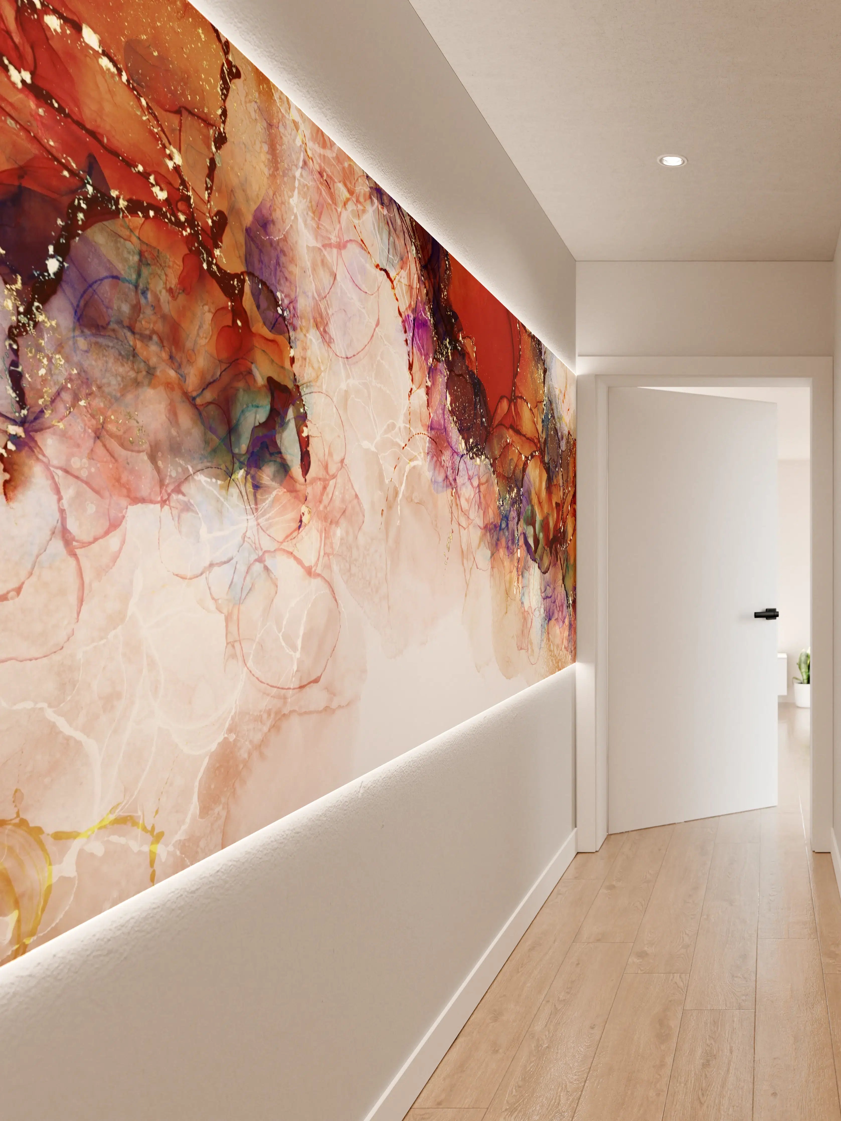 Wandverkleidung Flur - Abstrakte Kunst – Farbexplosion