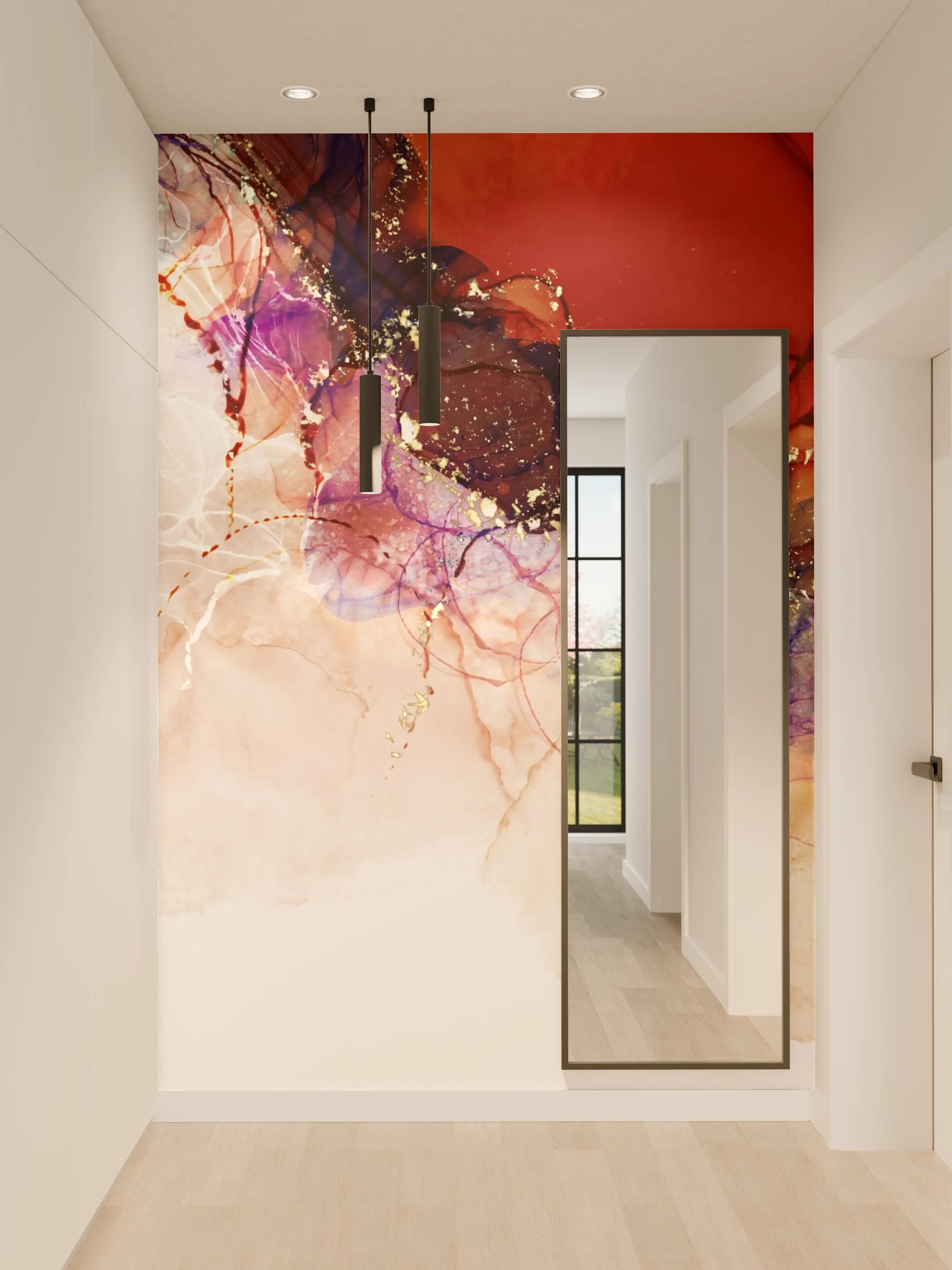 Wandverkleidung Flur - Abstrakte Kunst – Farbexplosion