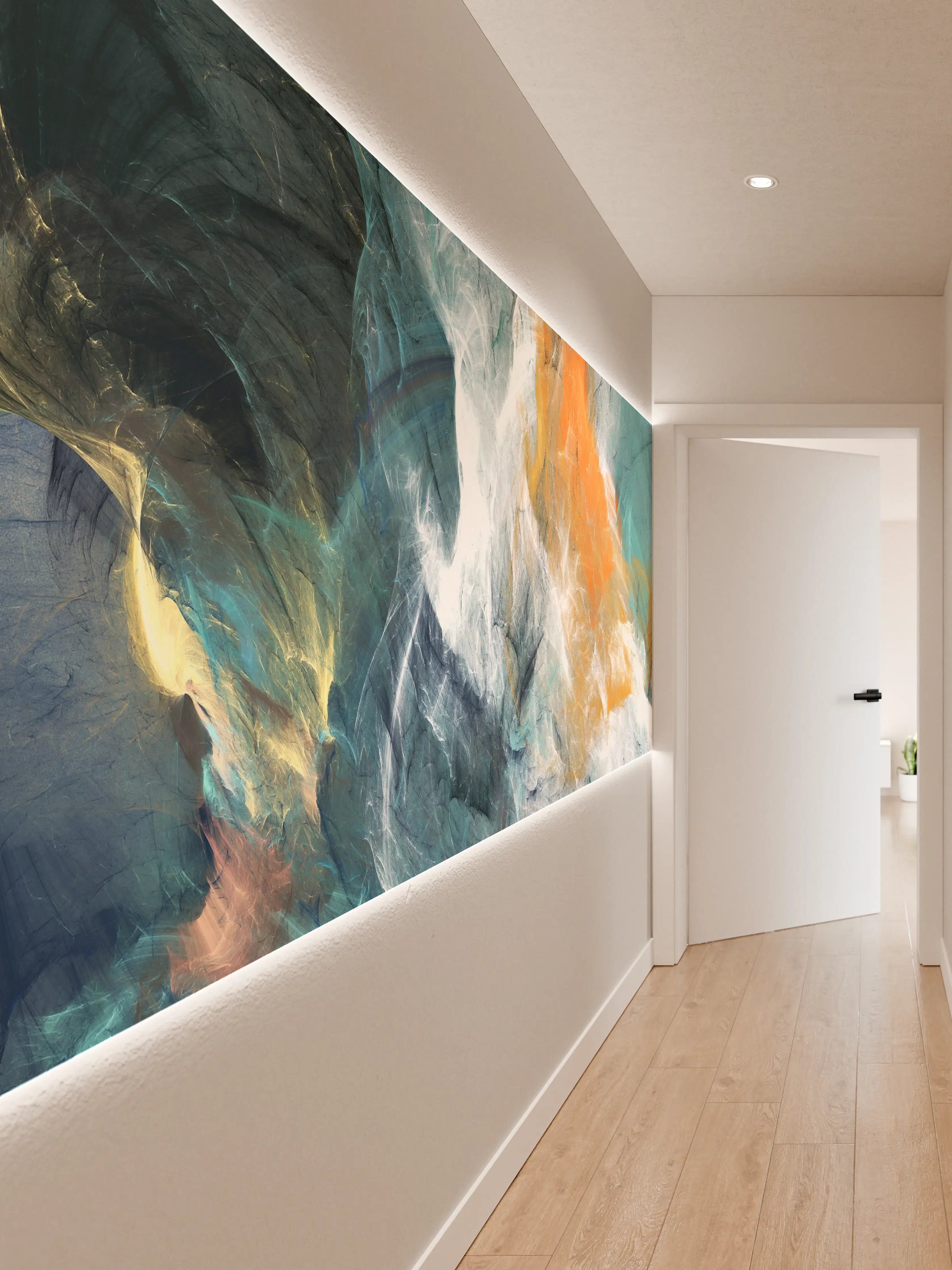 Wandverkleidung Flur - Abstrakte Kunst: Farbenfrohes Gemälde
