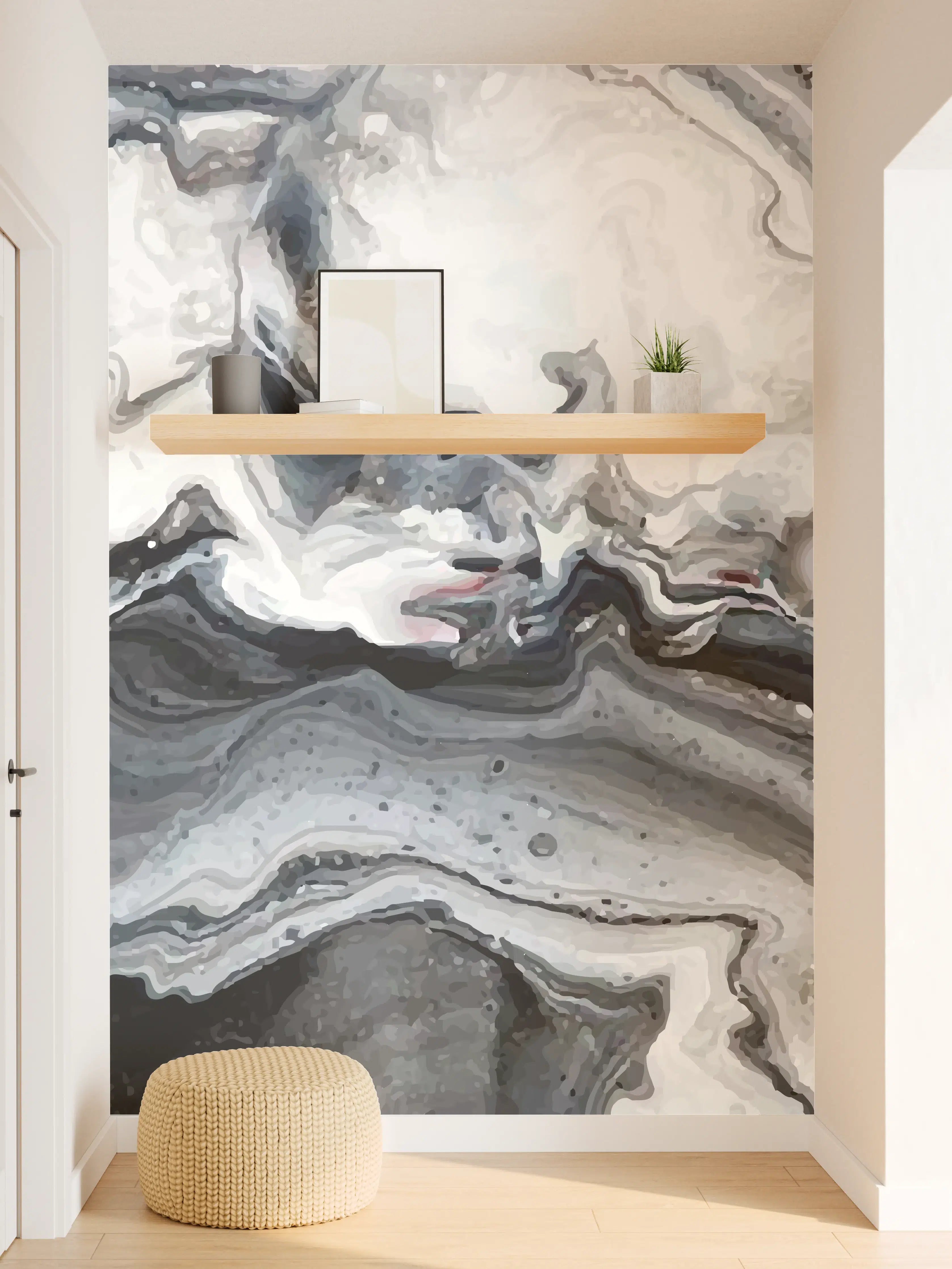 Wandverkleidung Flur - Abstrakter Marmor