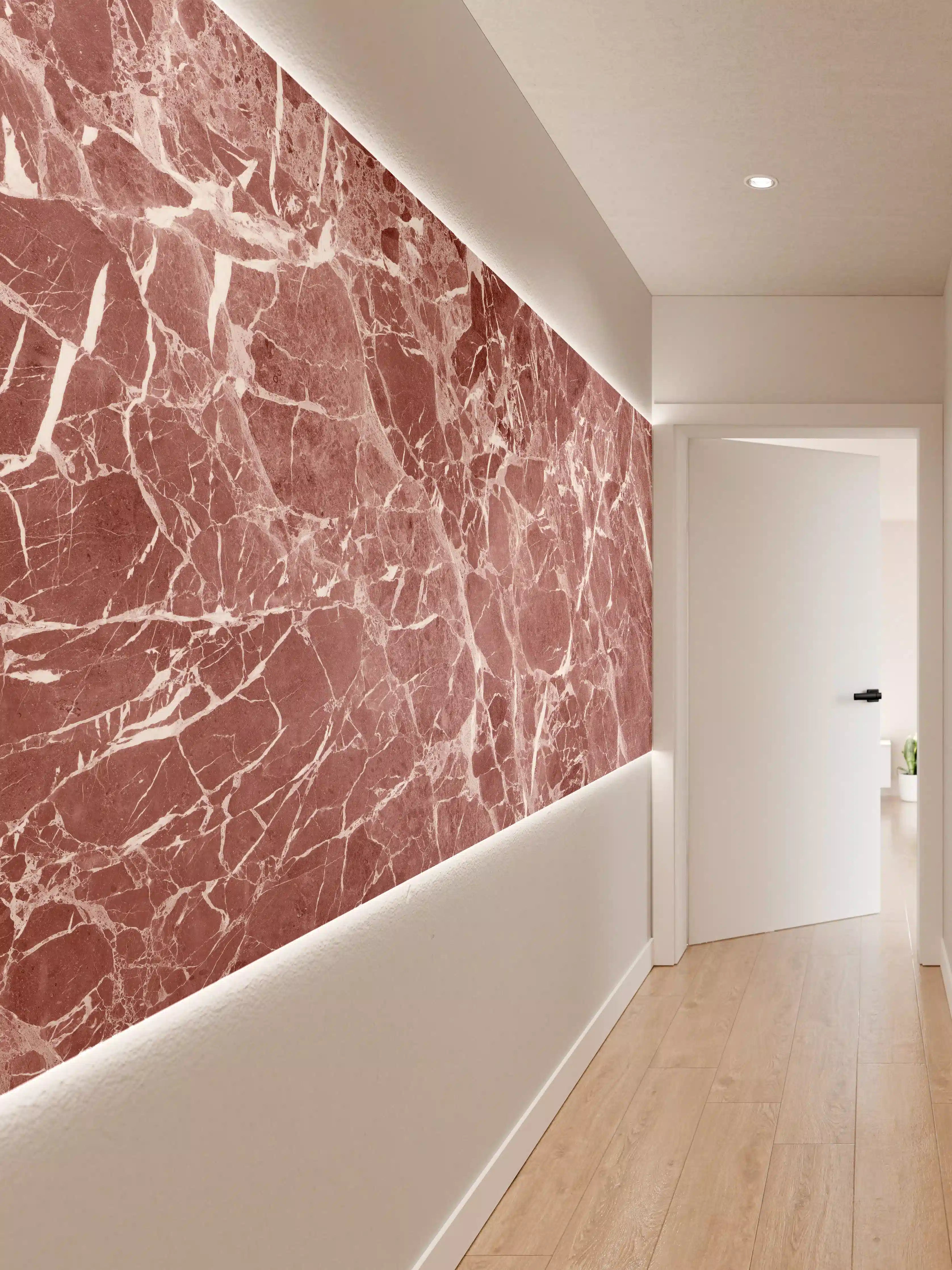 Wandverkleidung Flur - Abstrakter roter Marmor Textur