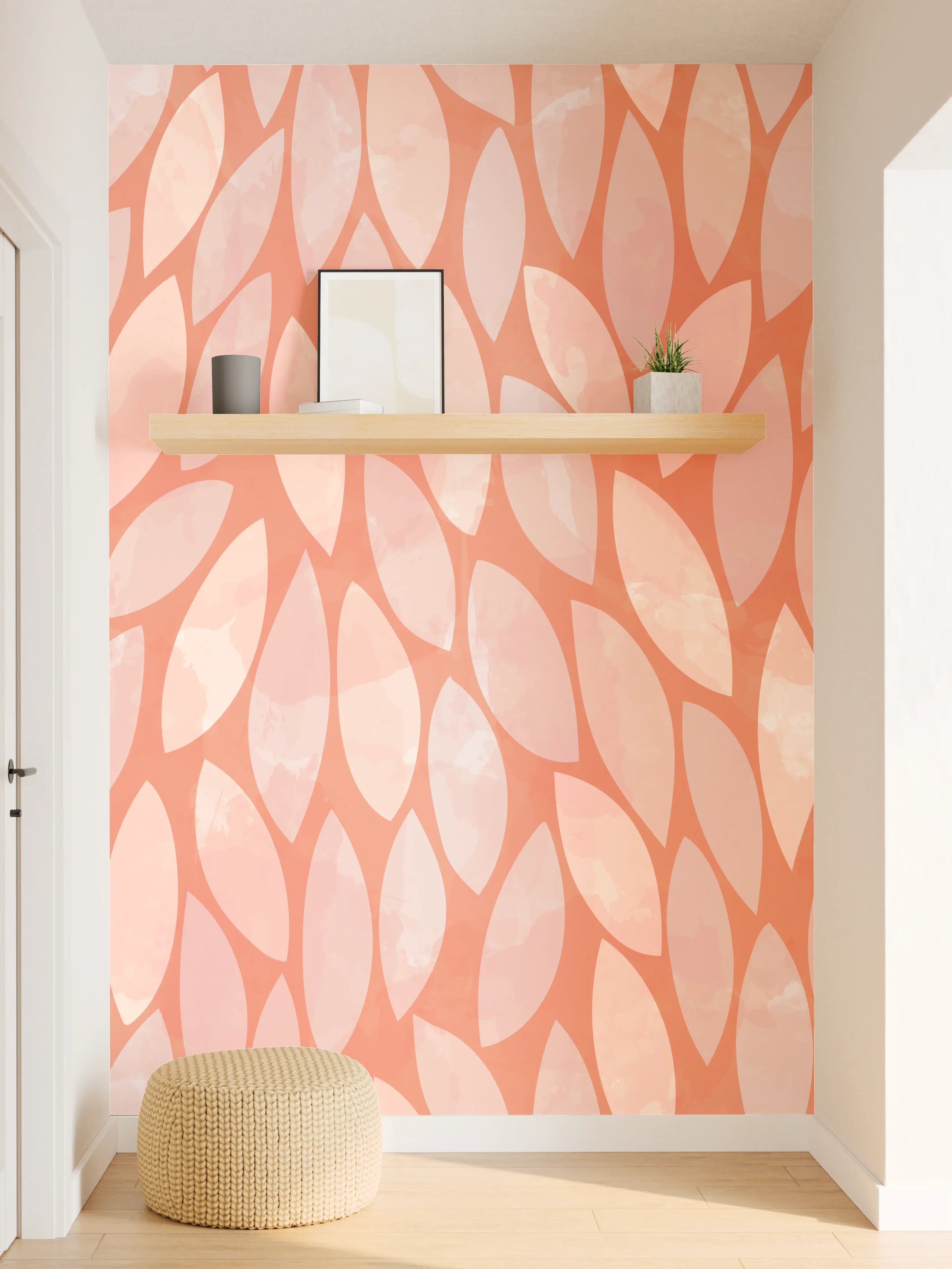 Wandverkleidung Flur - Abstraktes Design mit Blättermuster
