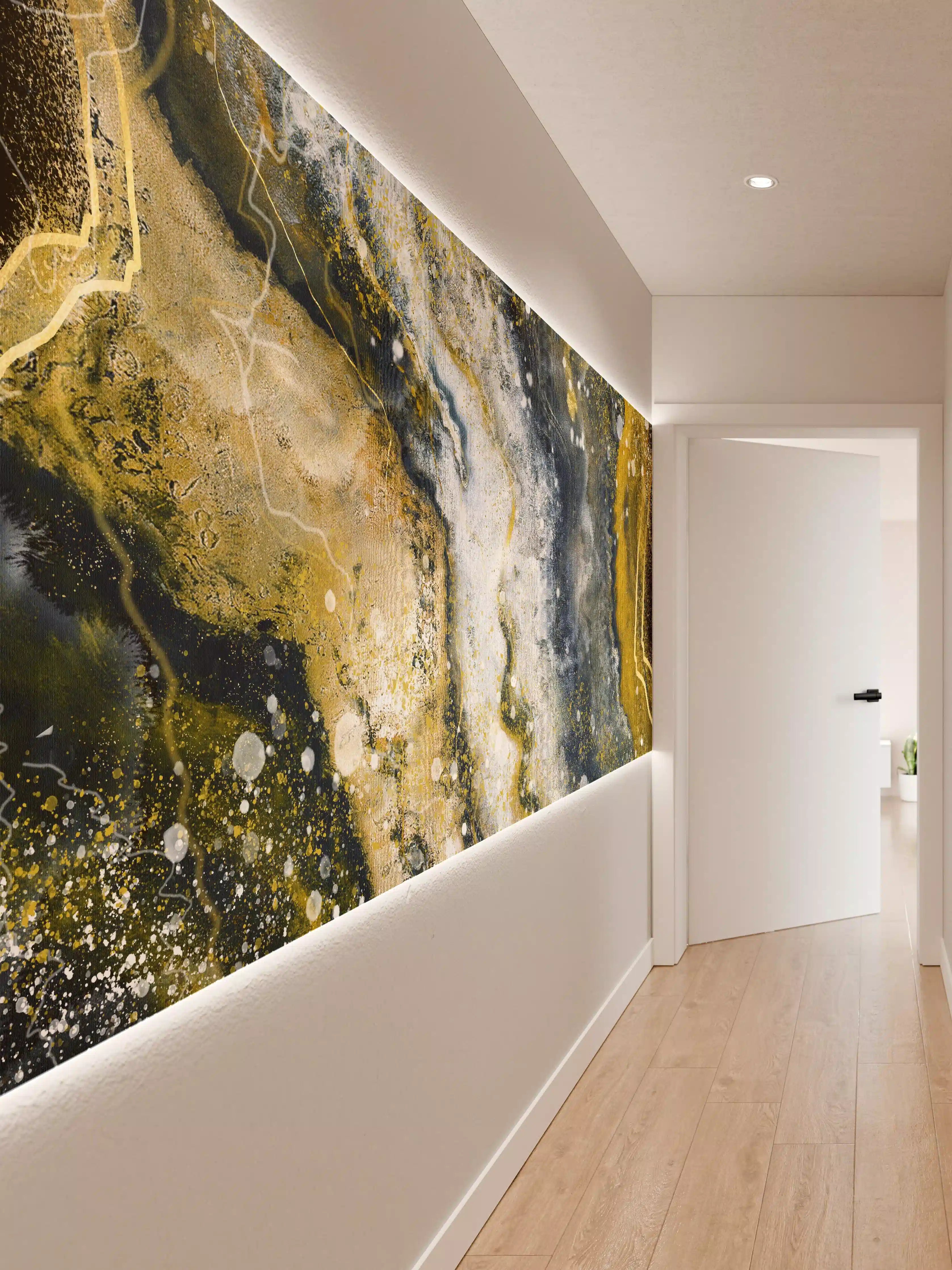 Wandverkleidung Flur - Abstraktes Kunstwert - Flüssigkunst