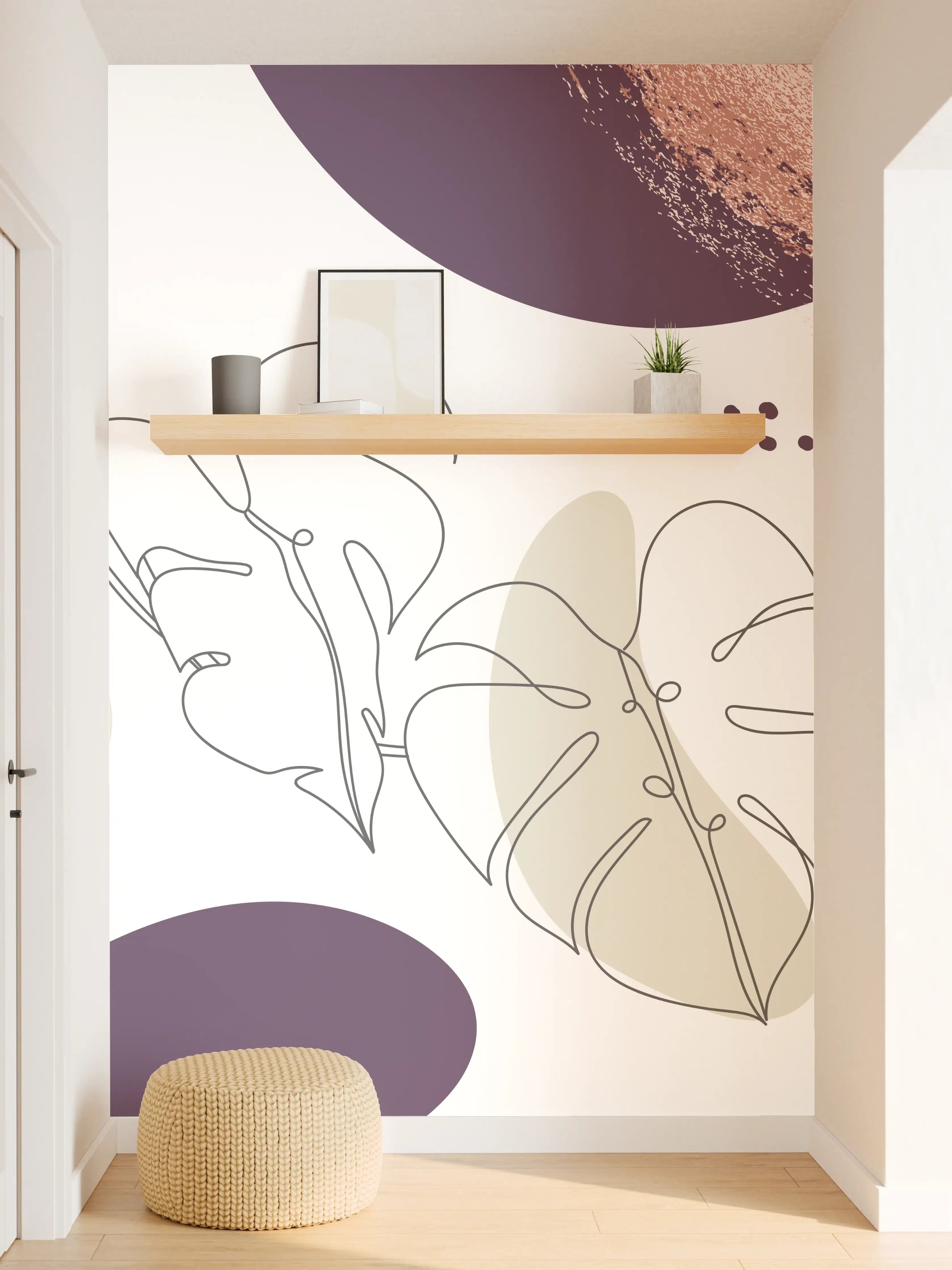 Wandverkleidung Flur - Abstraktes Pastellfarben-Design