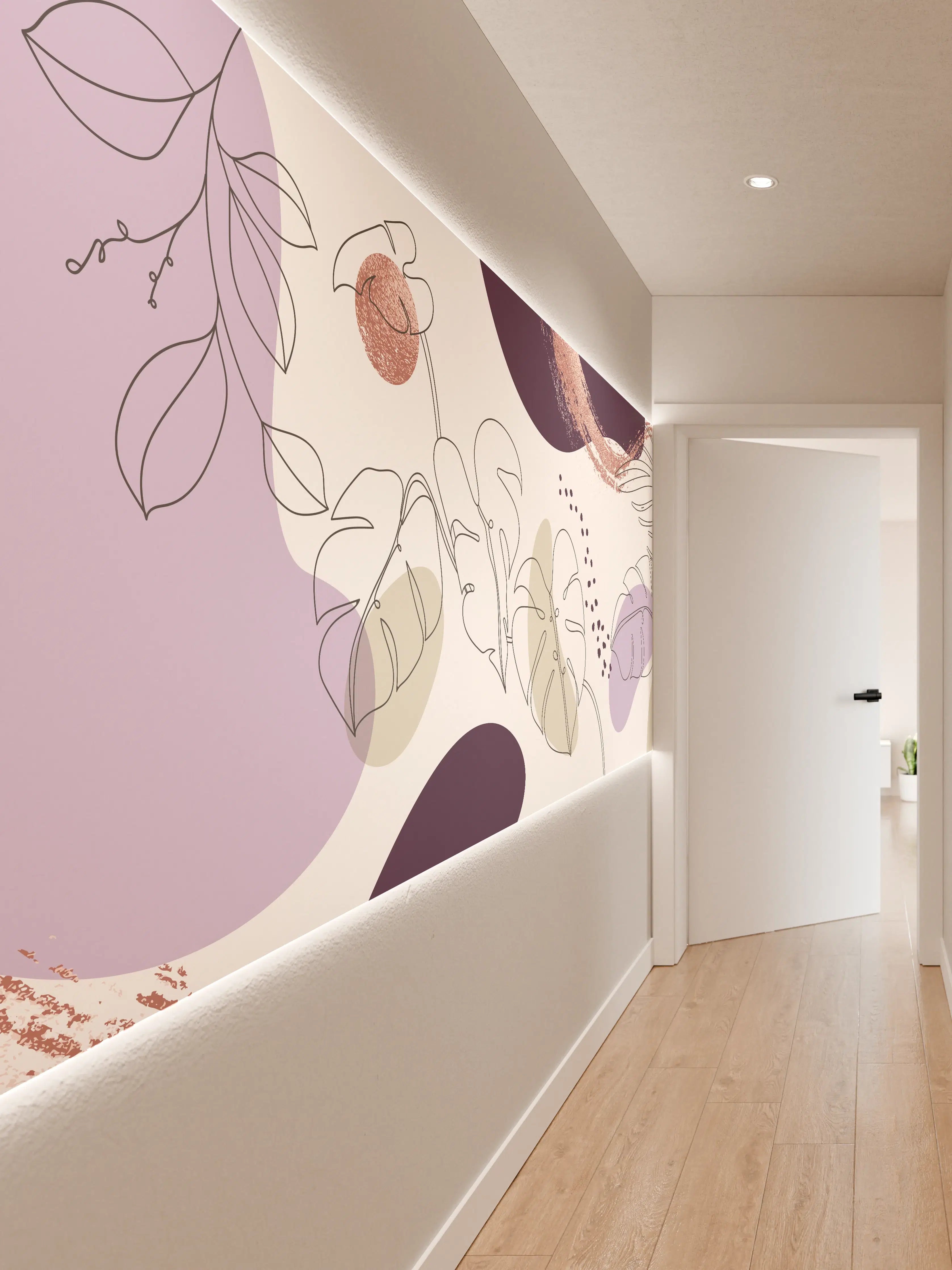 Wandverkleidung Flur - Abstraktes Pastellfarben-Design