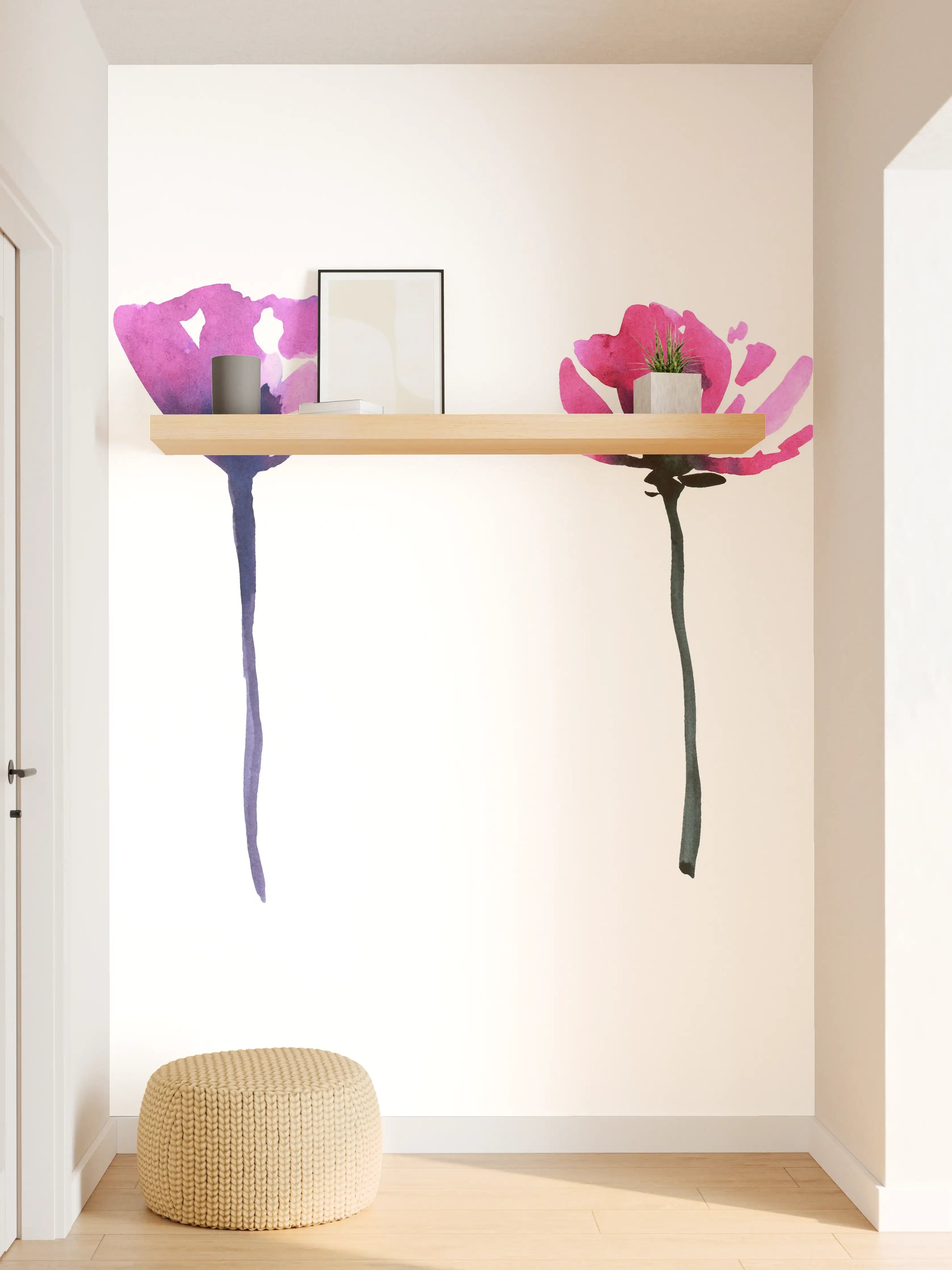 Wandverkleidung Flur - Abstraktes modernes Blumenset