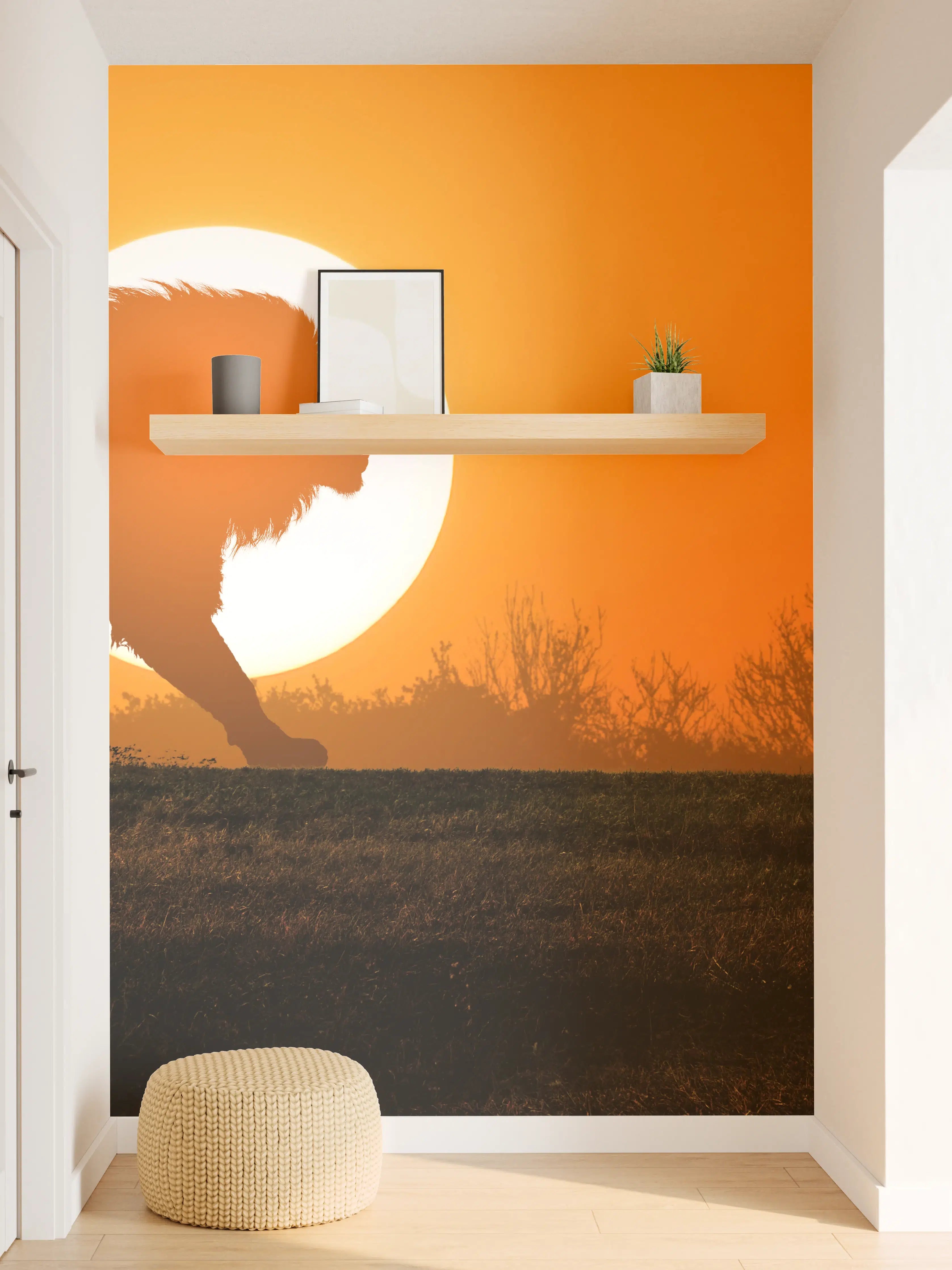 Wandverkleidung Flur - Afrikanische Landschaft bei Sonnenuntergang