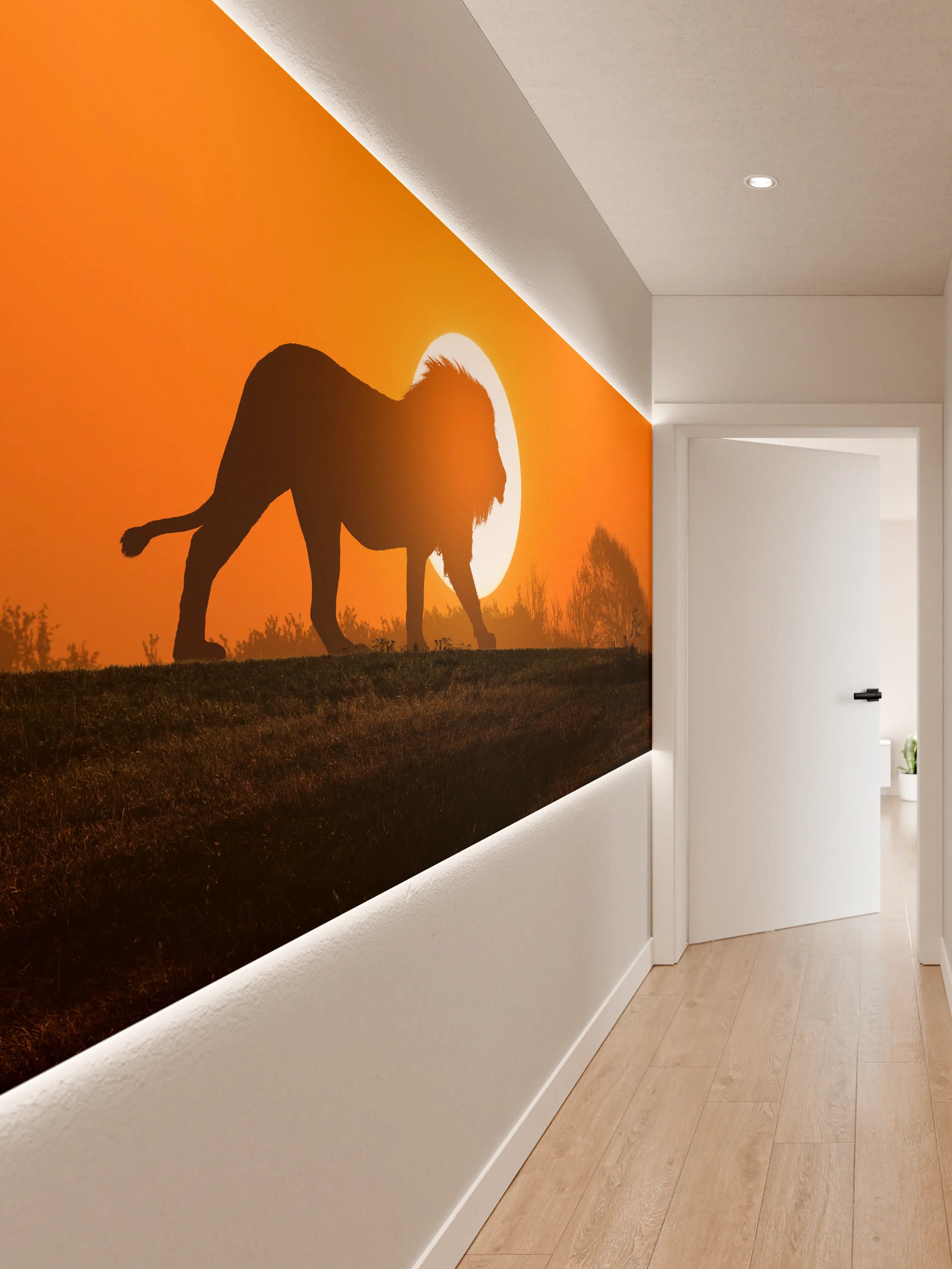 Wandverkleidung Flur - Afrikanische Landschaft bei Sonnenuntergang