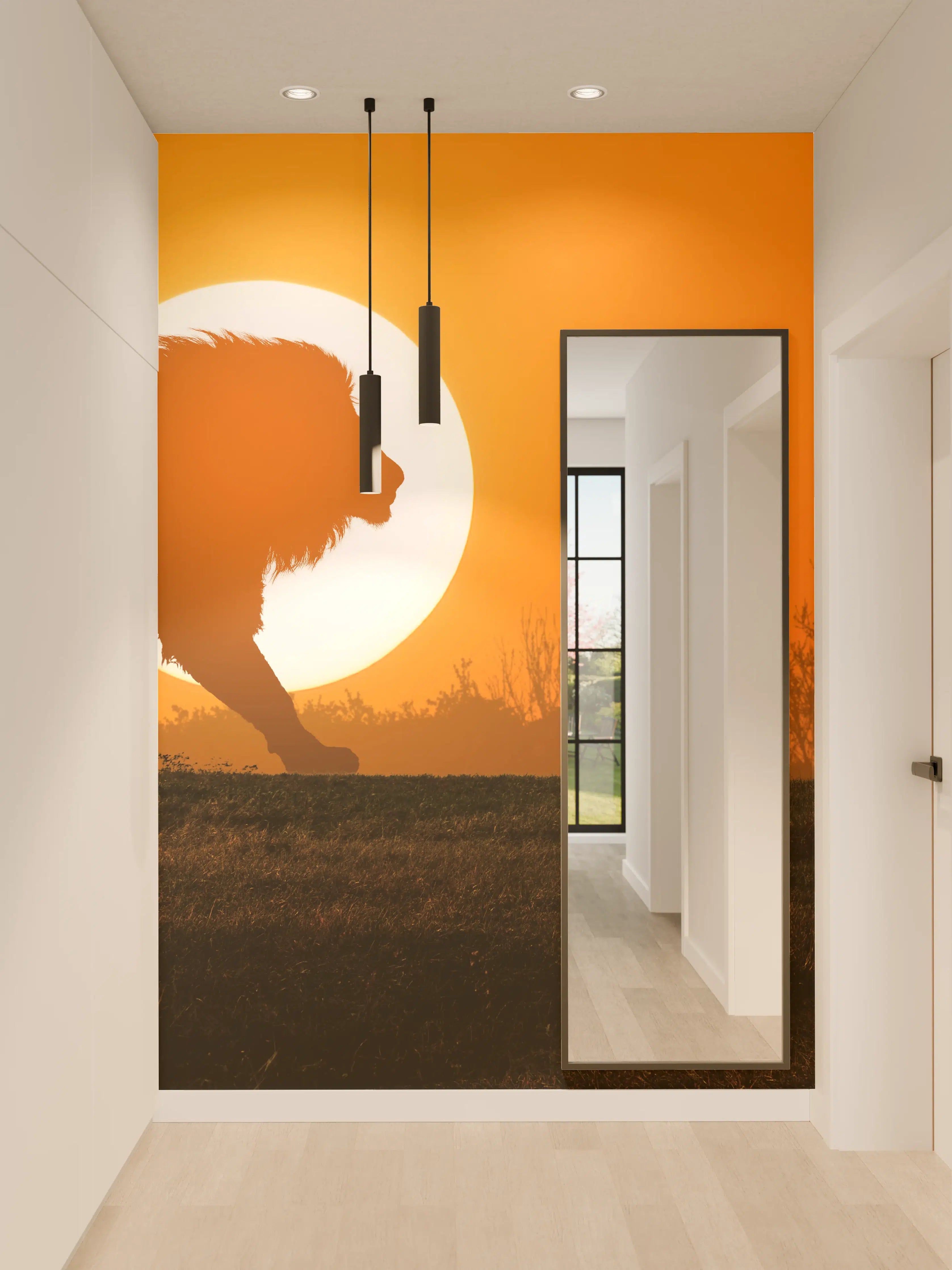 Wandverkleidung Flur - Afrikanische Landschaft bei Sonnenuntergang
