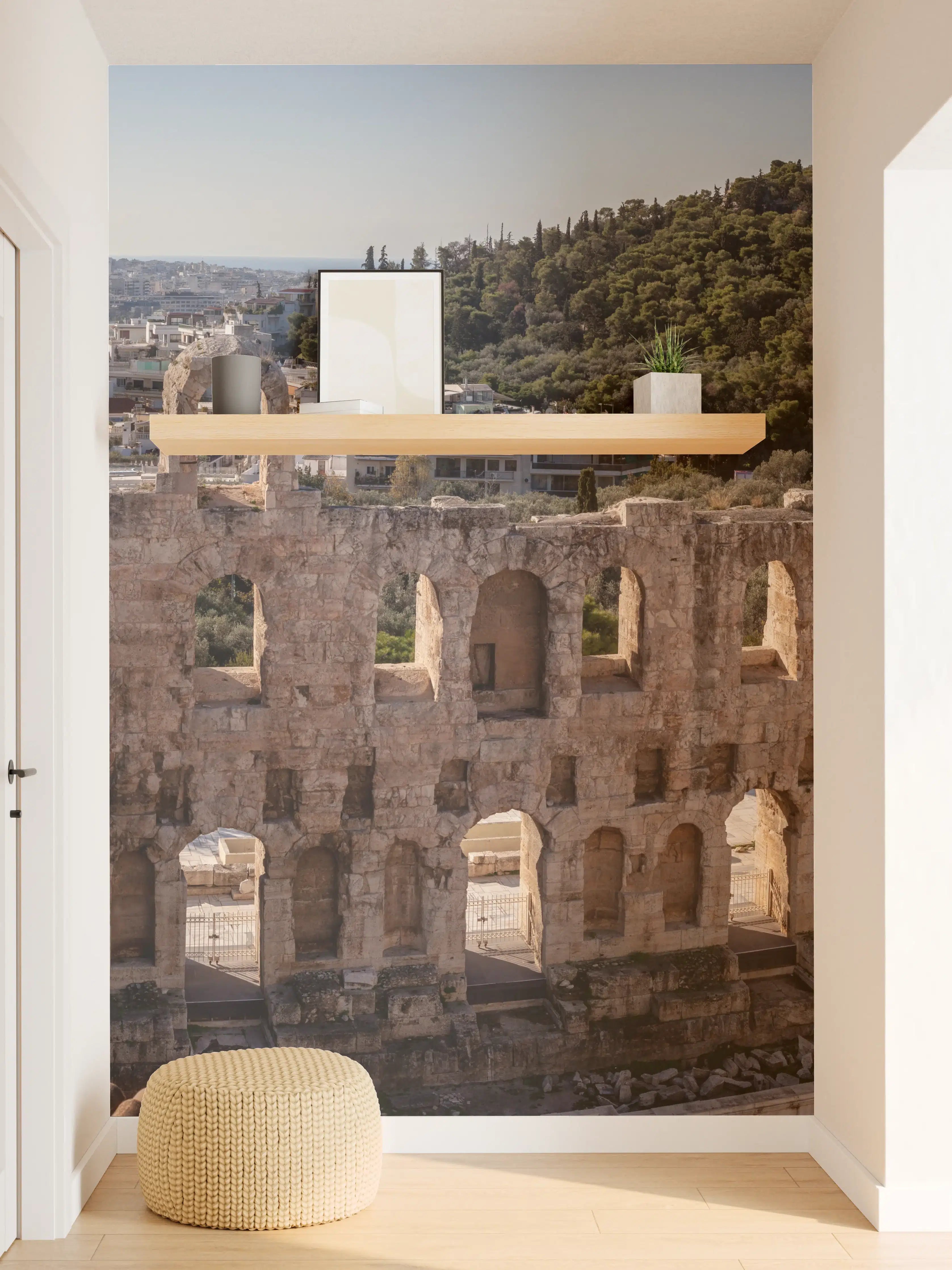 Wandverkleidung Flur - Akropolis Amphitheater Athen Panorama
