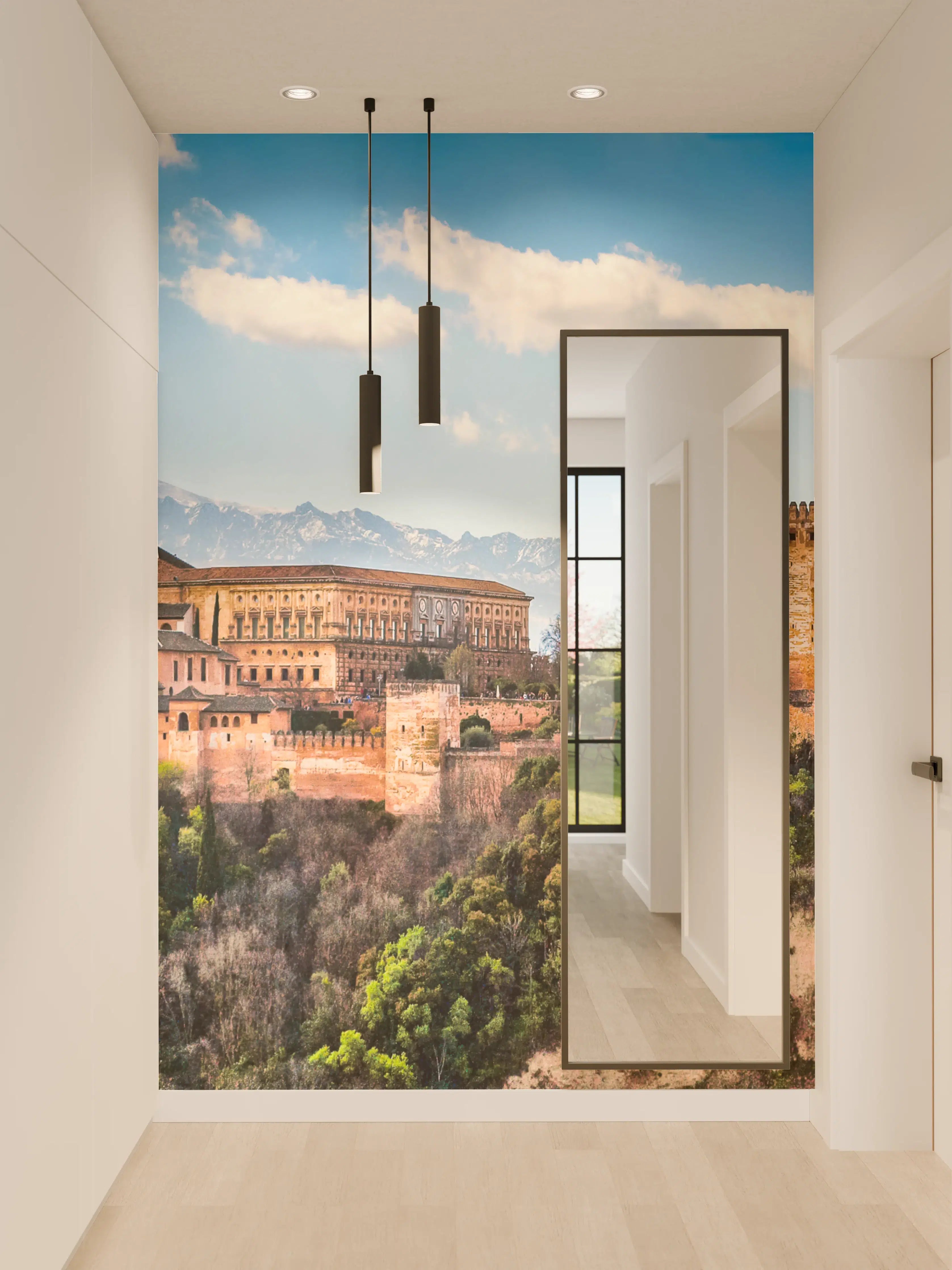 Wandverkleidung Flur - Alhambra in Granada bei Sonnenuntergang