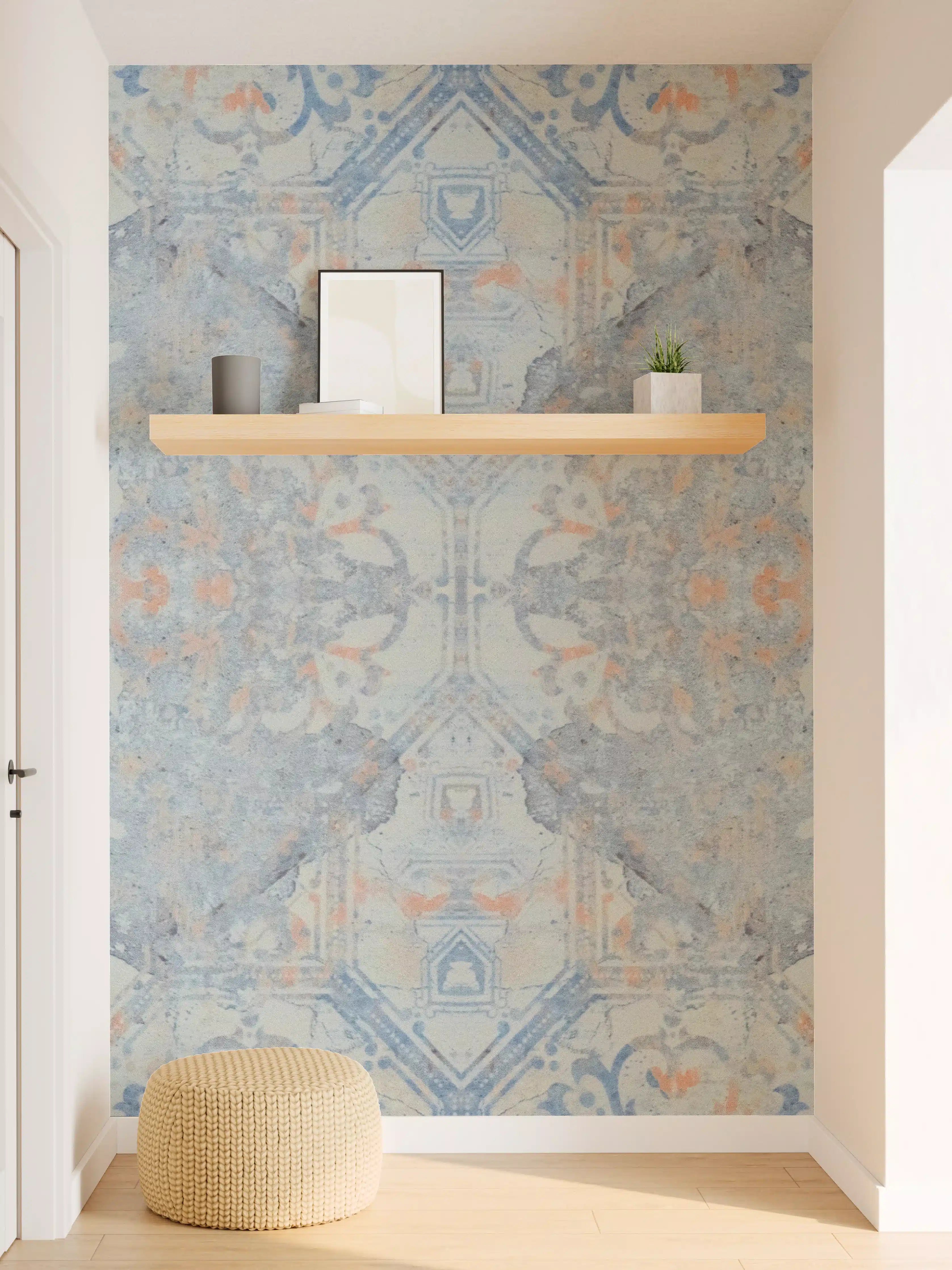 Wandverkleidung Flur - Alte blaue Vintage Fliesen