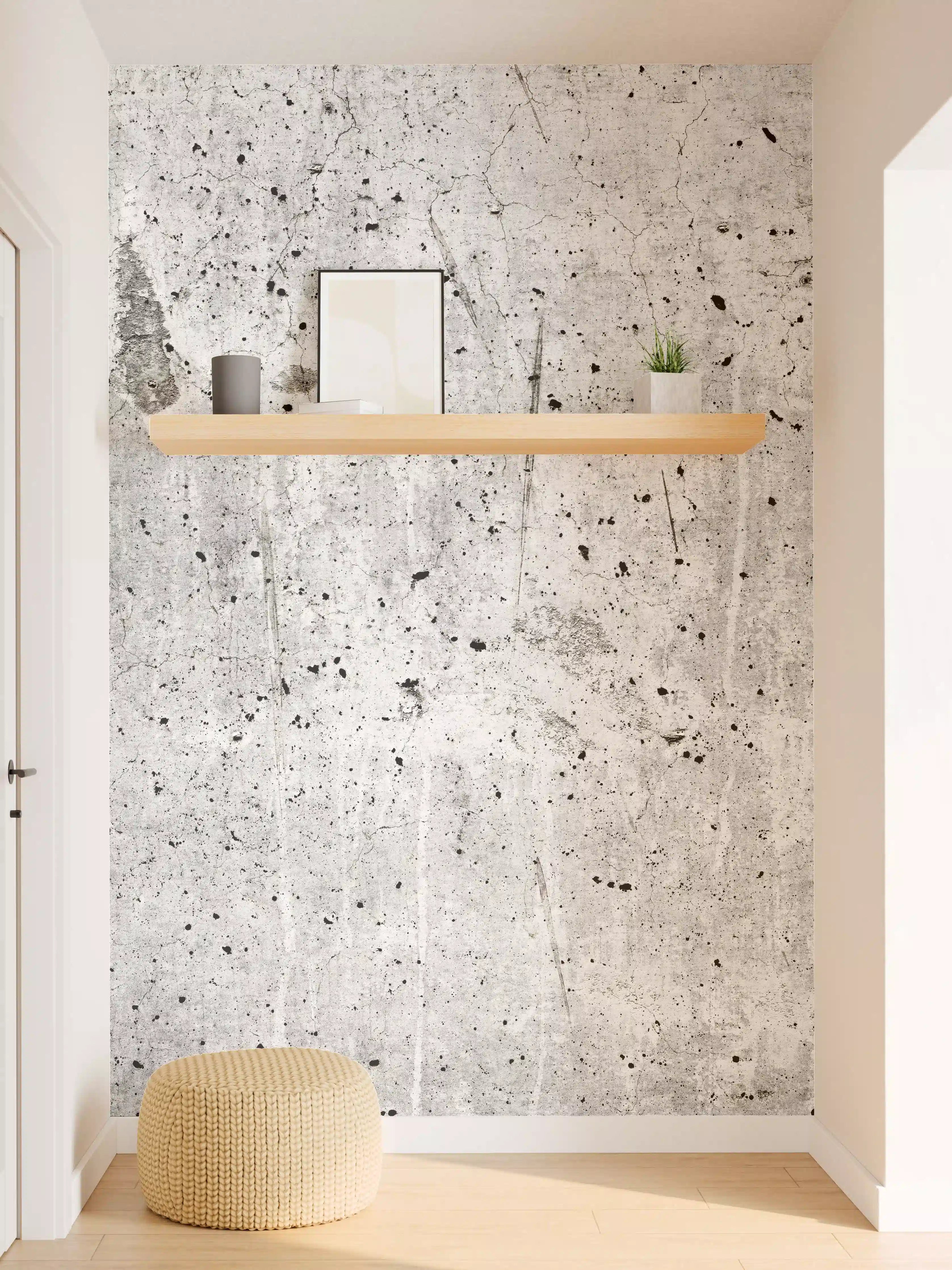 Wandverkleidung Flur - Alte graue Betonwand