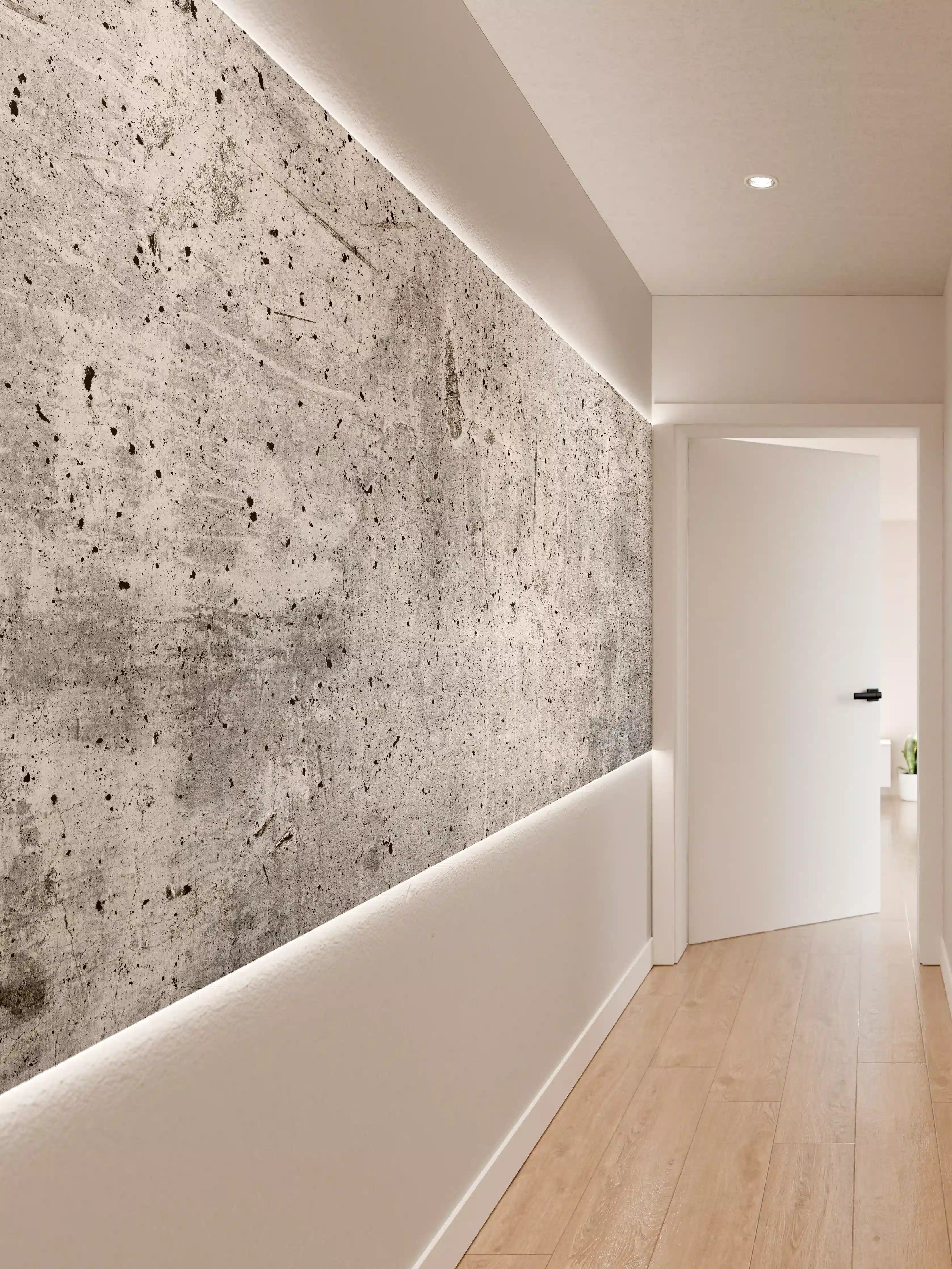 Wandverkleidung Flur - Alte graue Betonwand