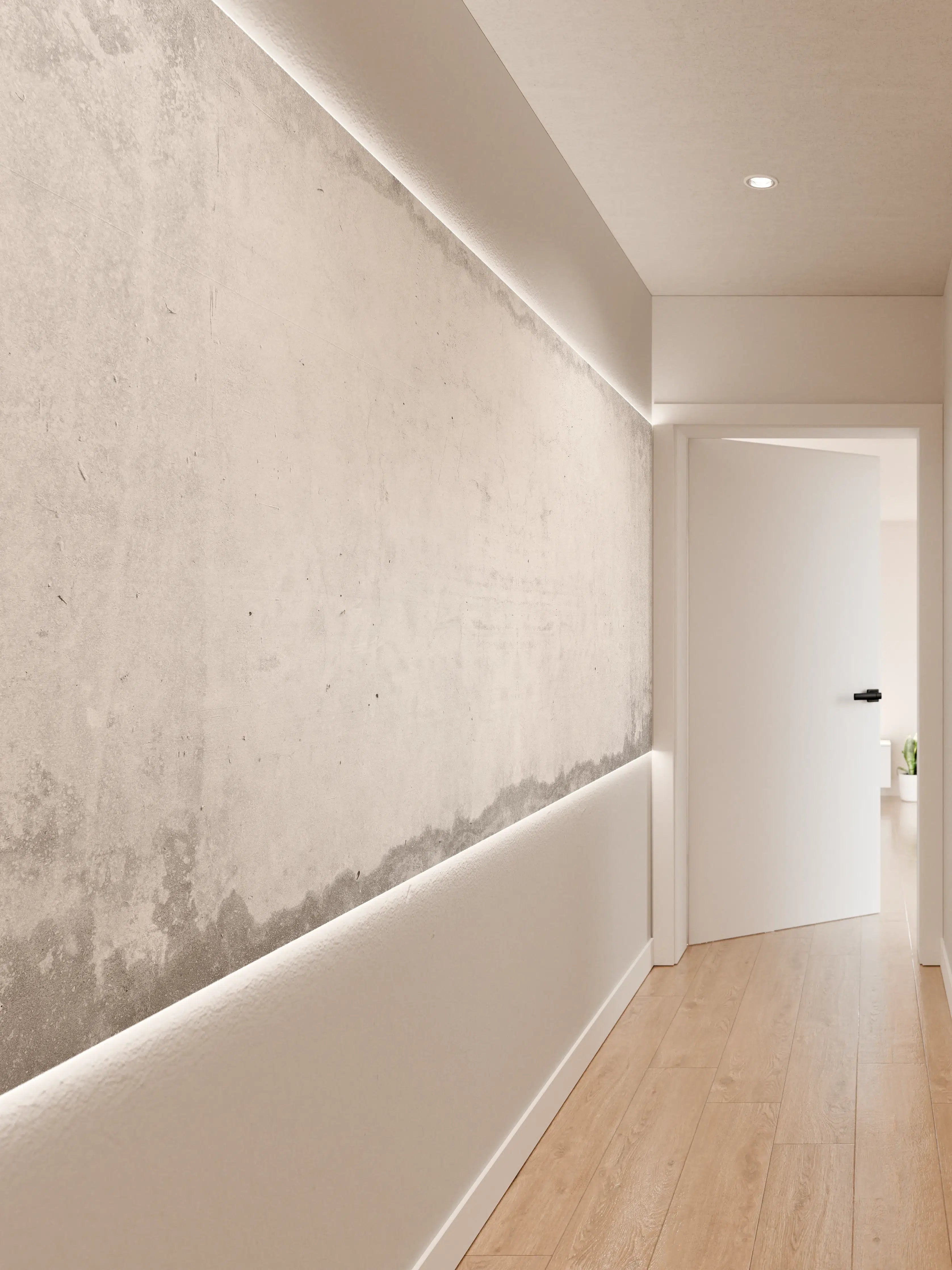 Wandverkleidung Flur - Alte schmutzige Zementwand