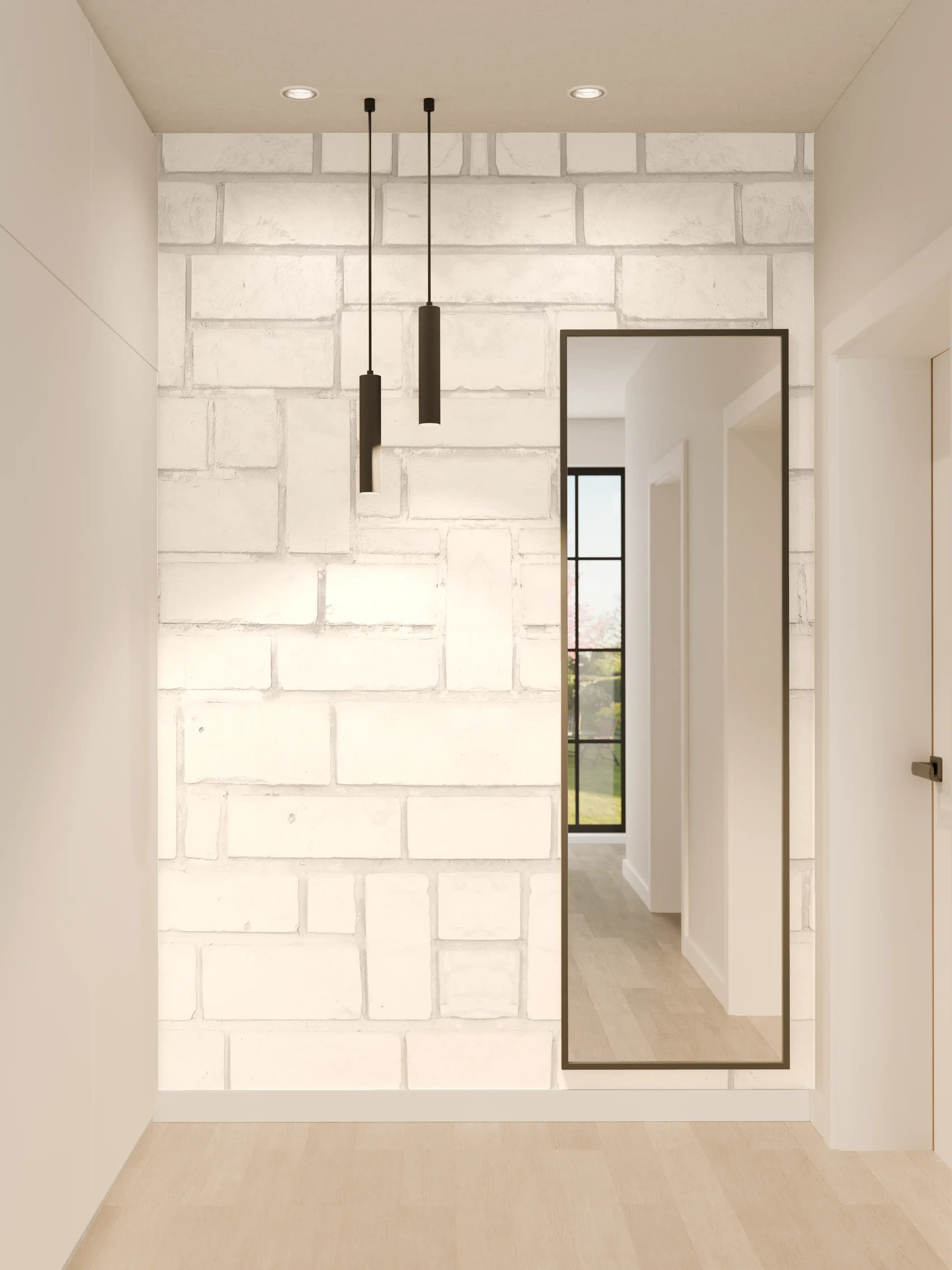 Wandverkleidung Flur - Alte weiße Backsteinmauer Muster