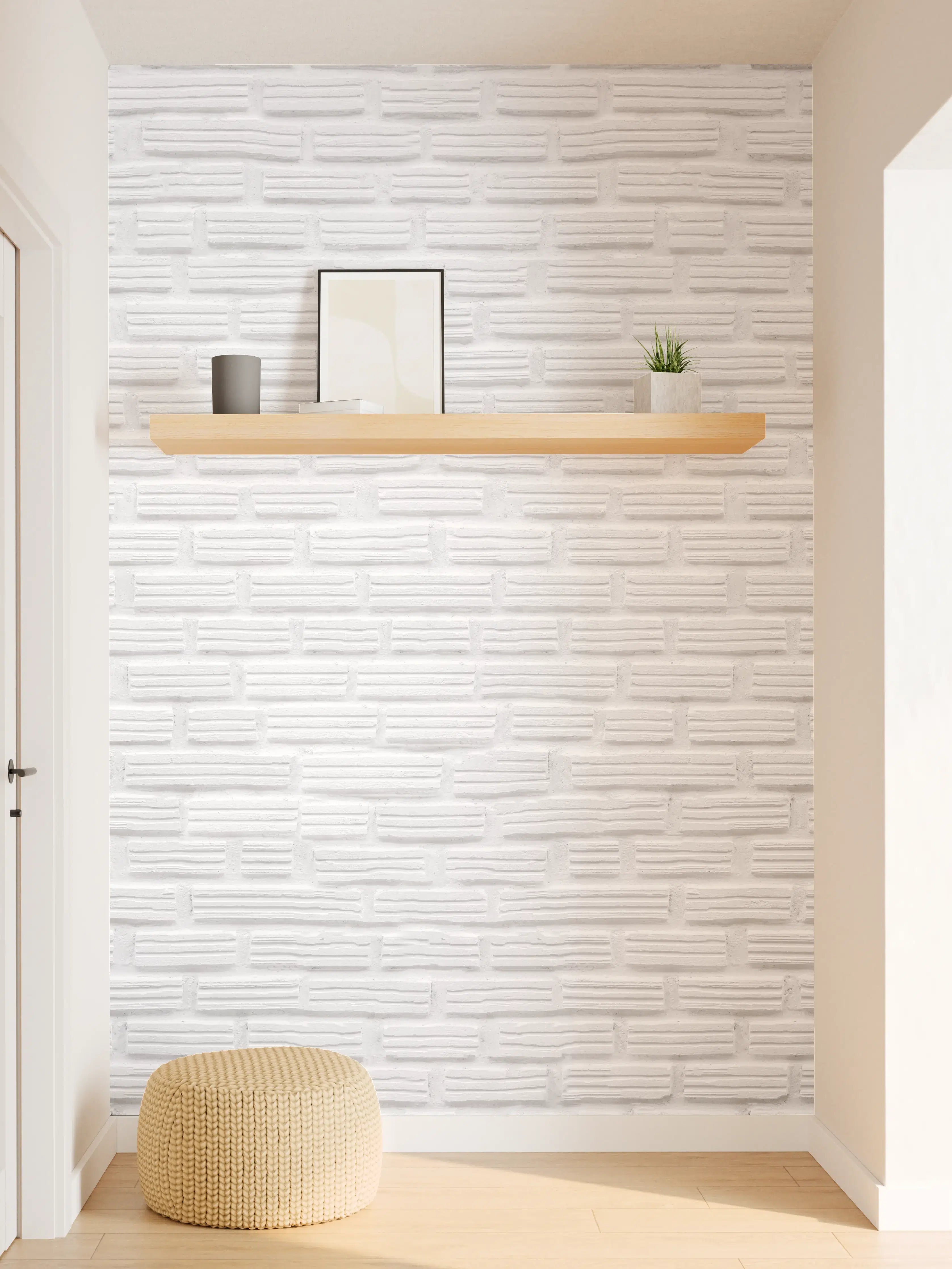 Wandverkleidung Flur - Alte weiße Ziegelwand Textur