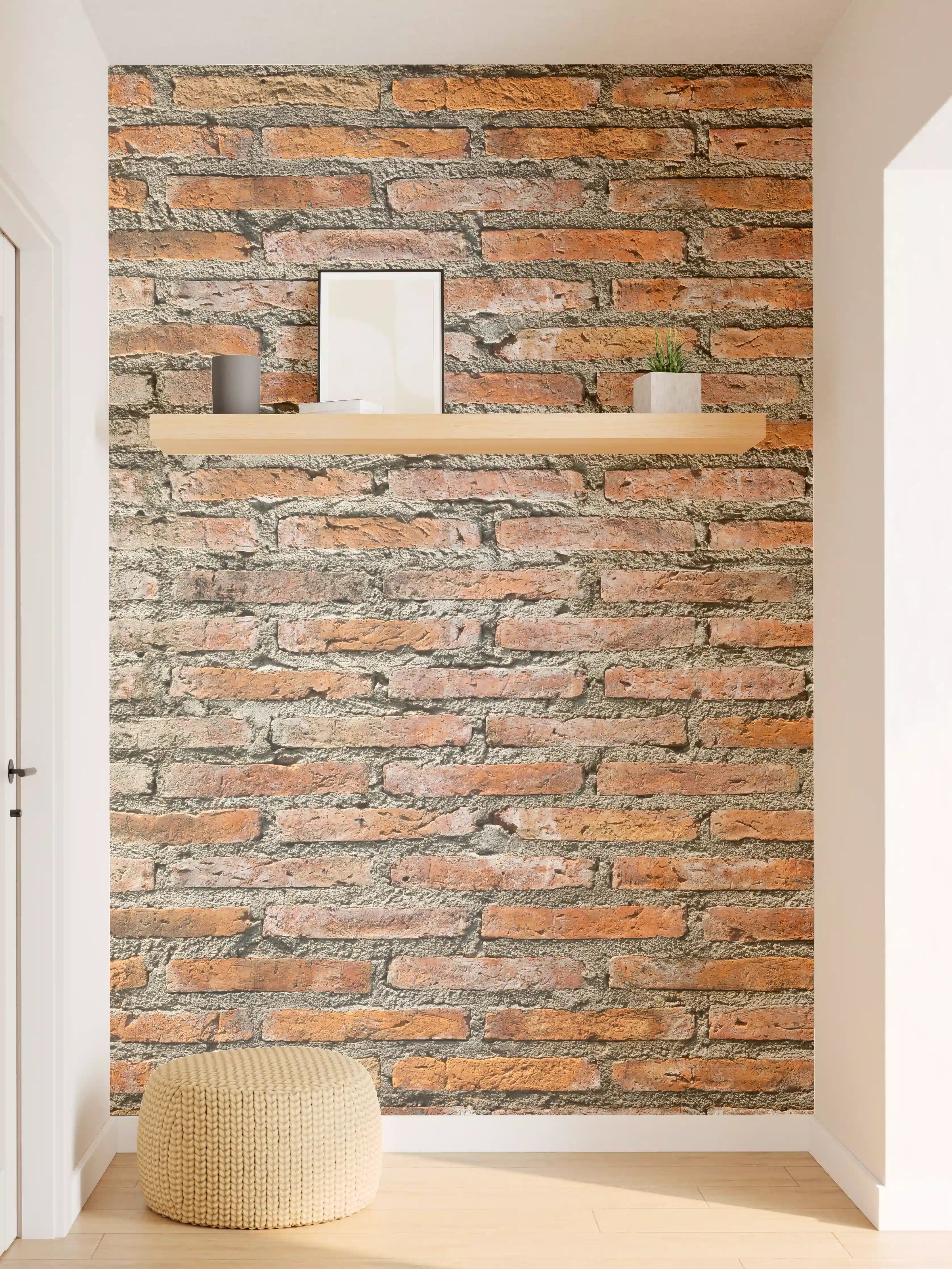 Wandverkleidung Flur - Alter Backstein - Textur