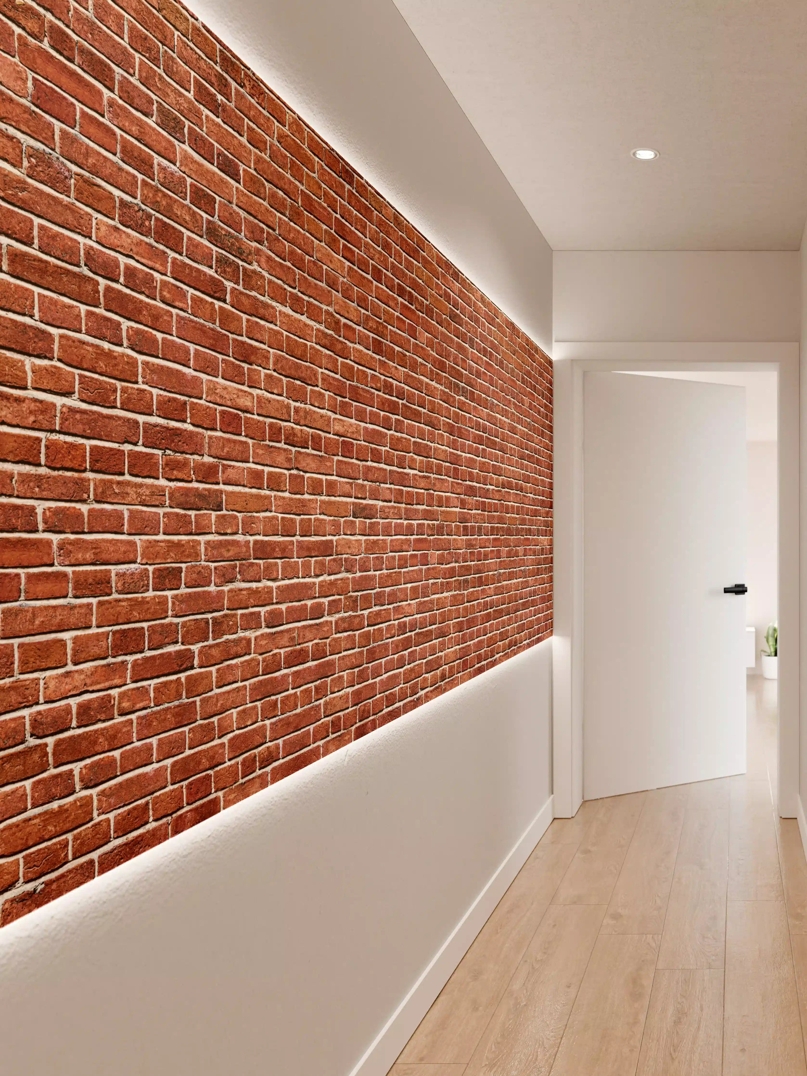 Wandverkleidung Flur - Alter rote Backsteinmauer