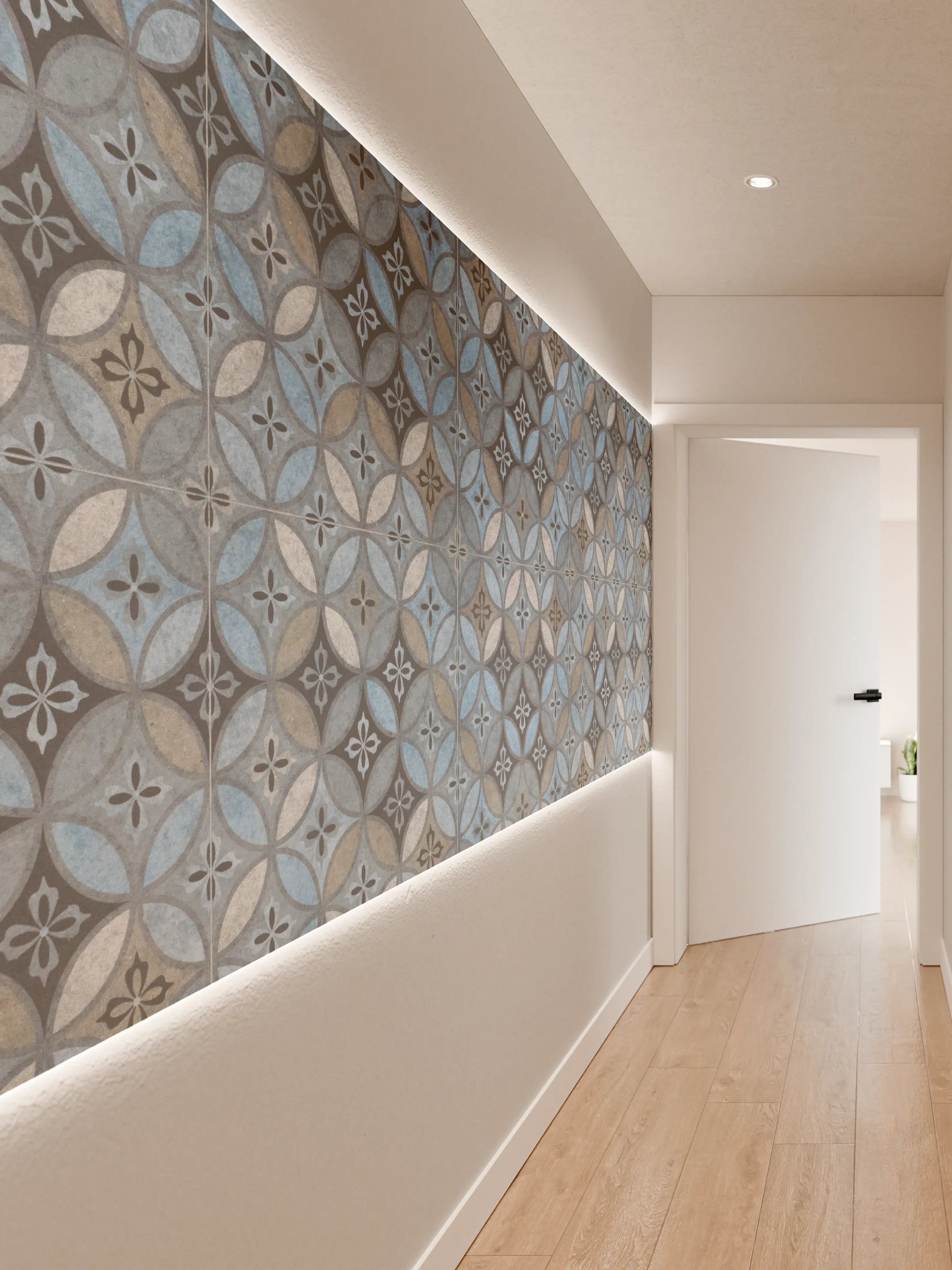 Wandverkleidung Flur - Altes Buntes Patchwork Mosaik Motiv