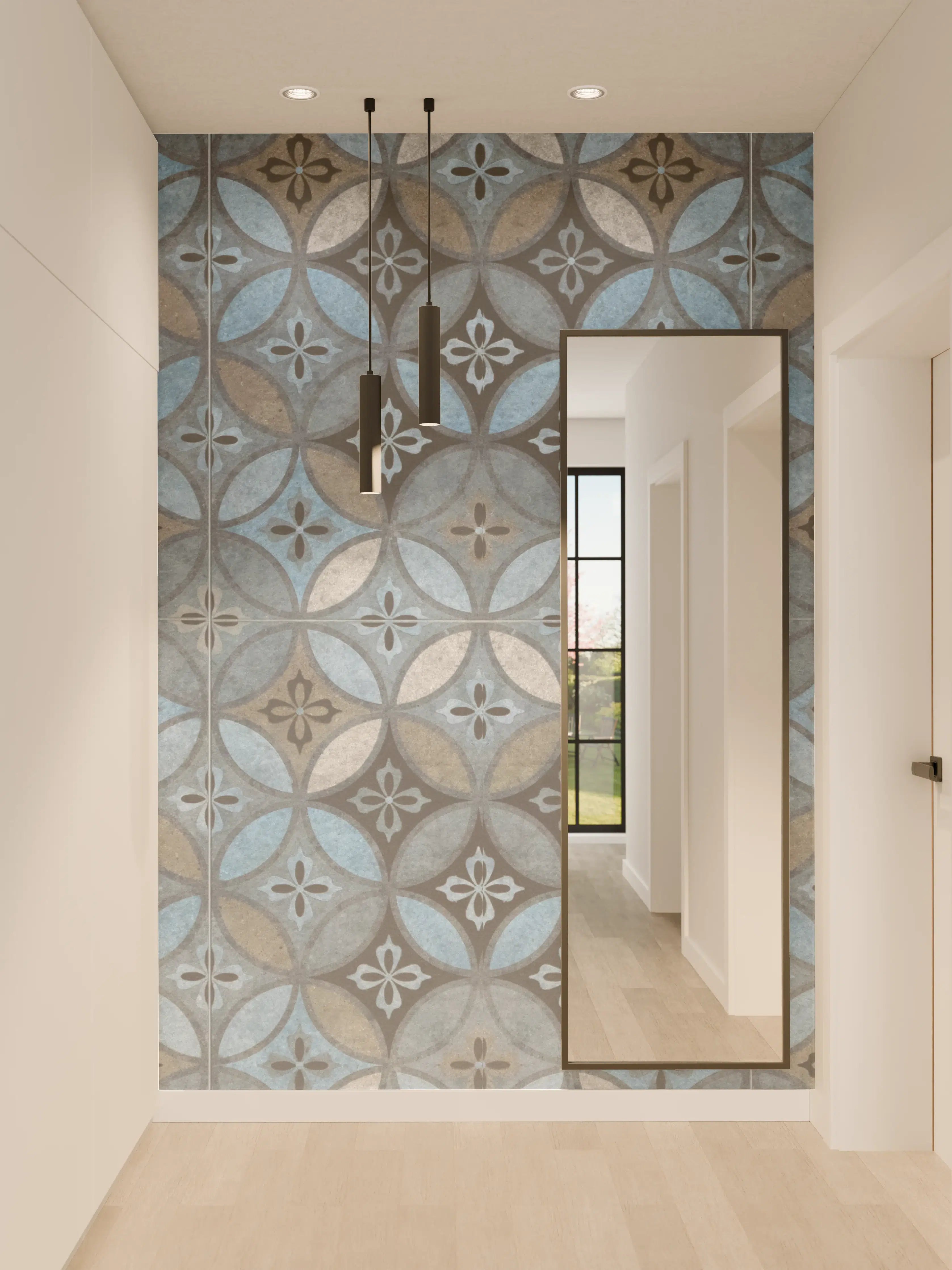 Wandverkleidung Flur - Altes Buntes Patchwork Mosaik Motiv