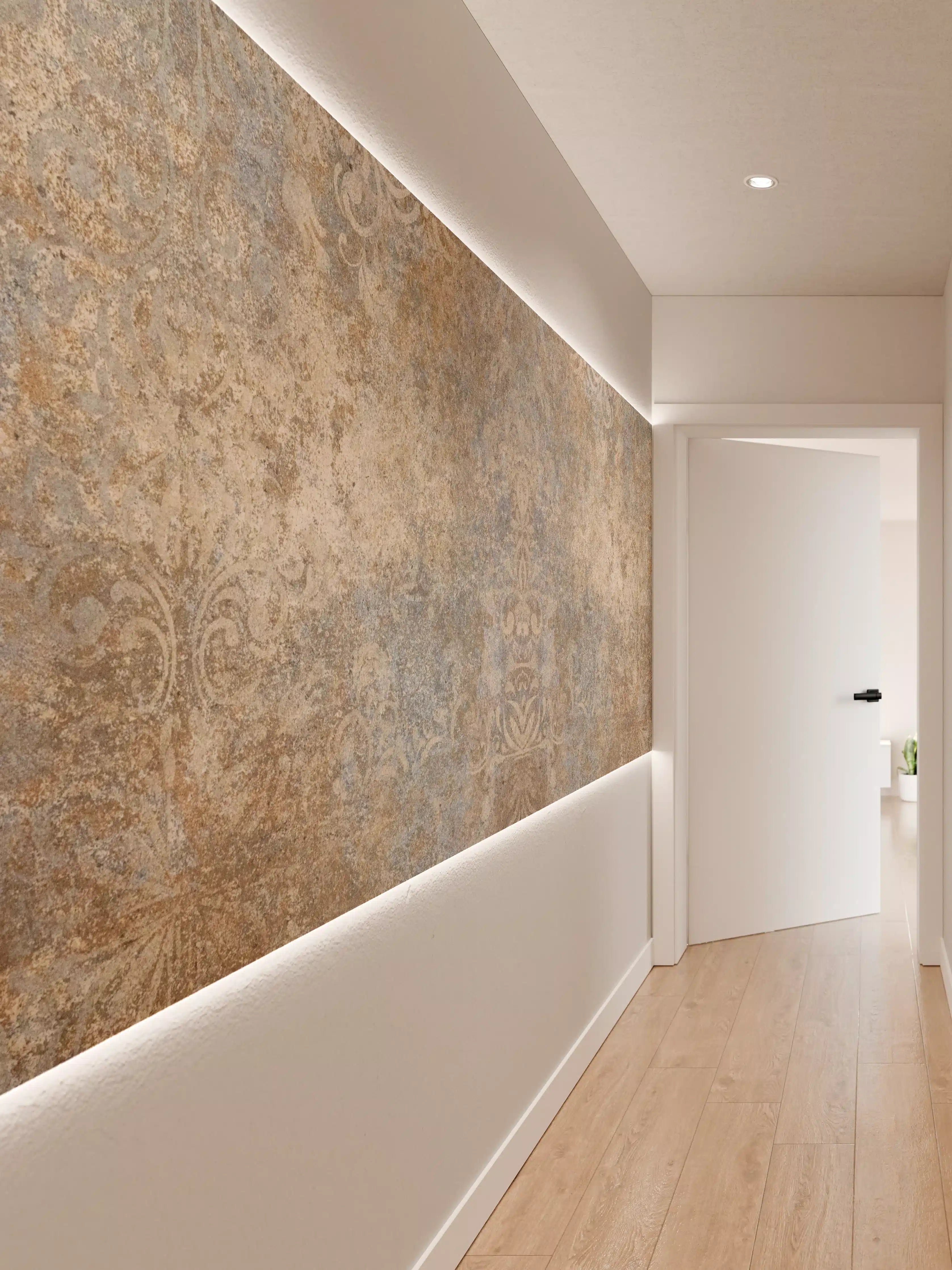 Wandverkleidung Flur - Altes abgenutztes Mosaik Motiv