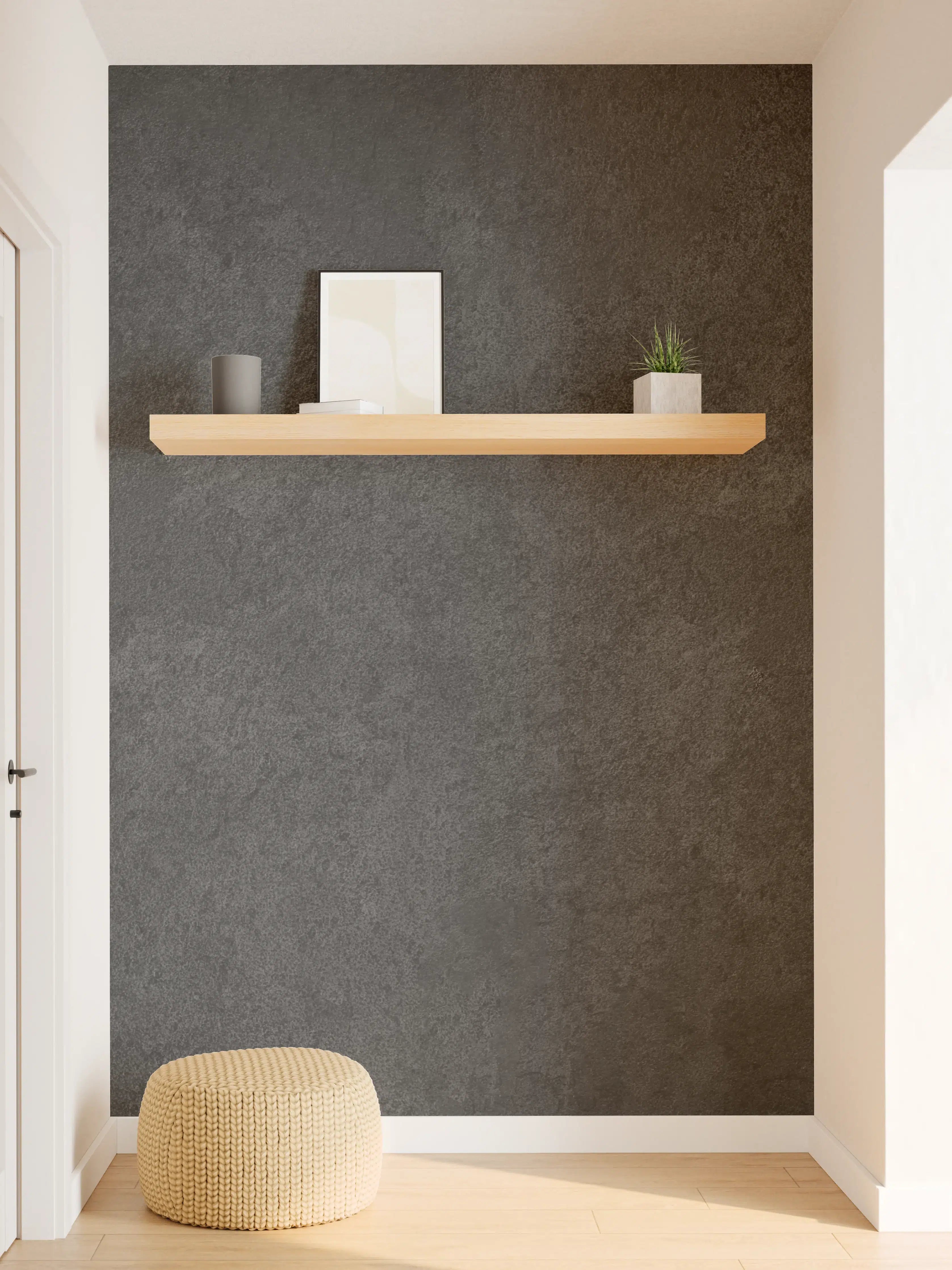 Wandverkleidung Flur - Anthrazit Betonstruktur