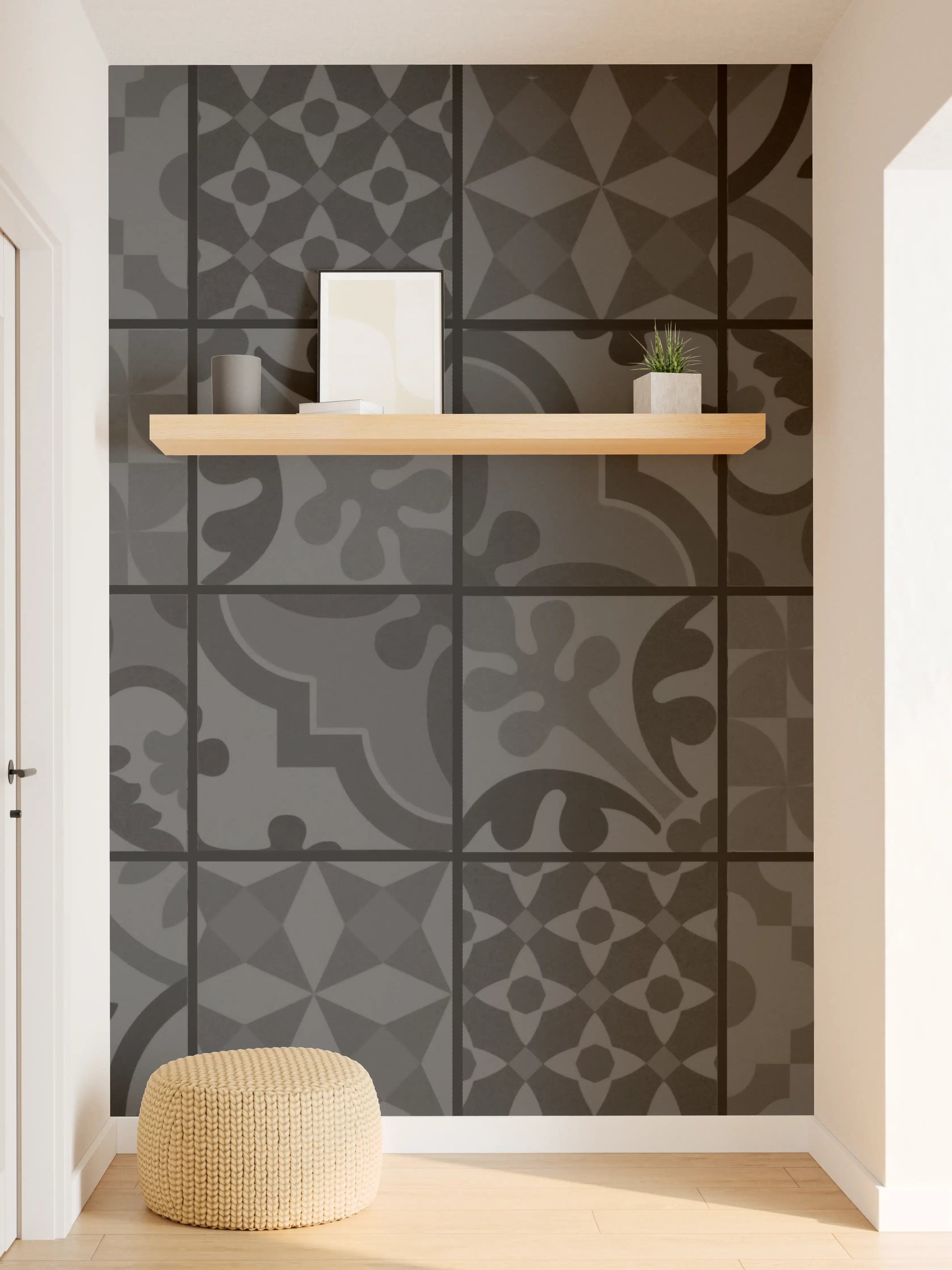 Wandverkleidung Flur - Anthrazit Mosaik Fliesentextur