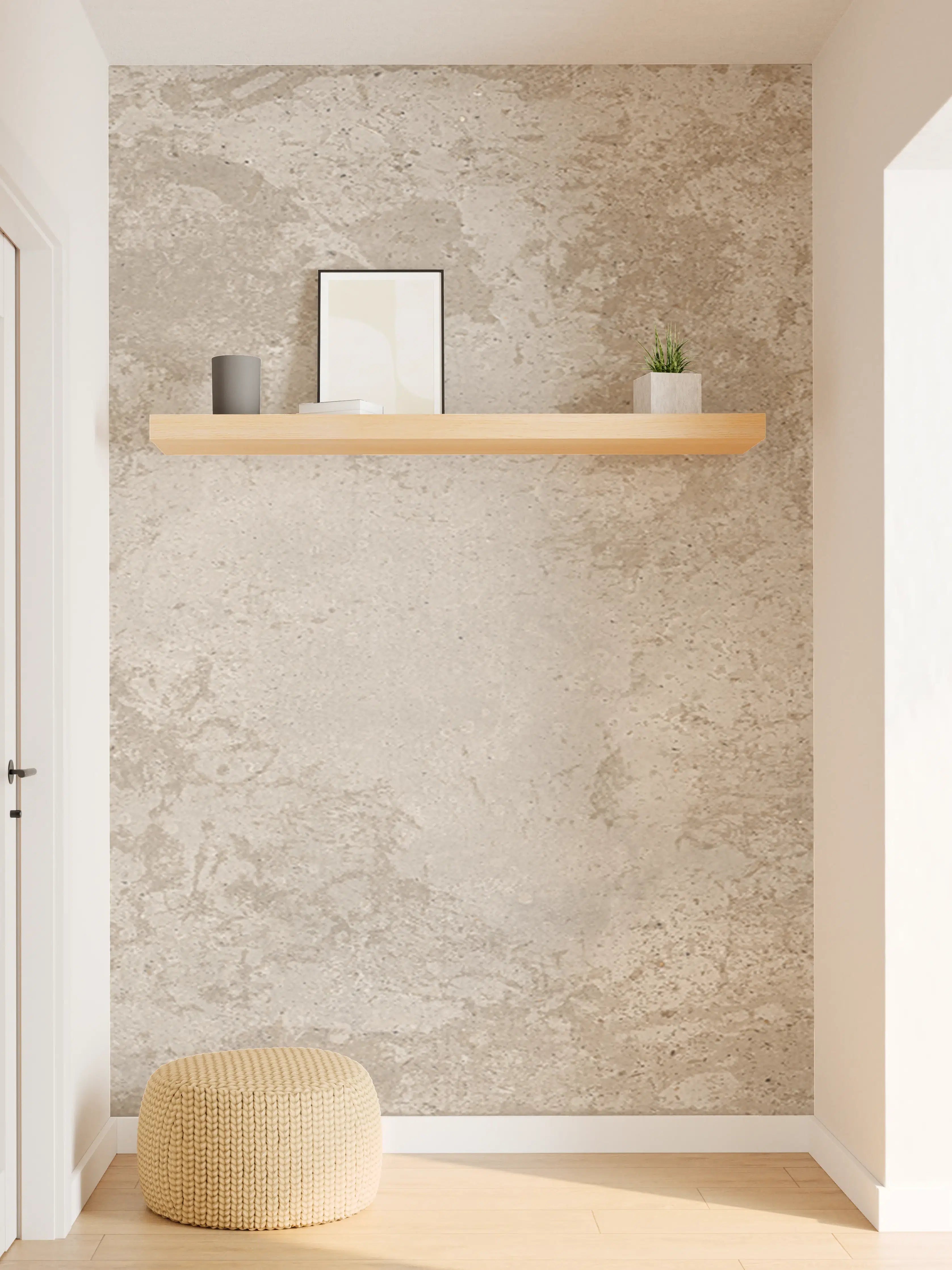 Wandverkleidung Flur - Antik beige Betonwand