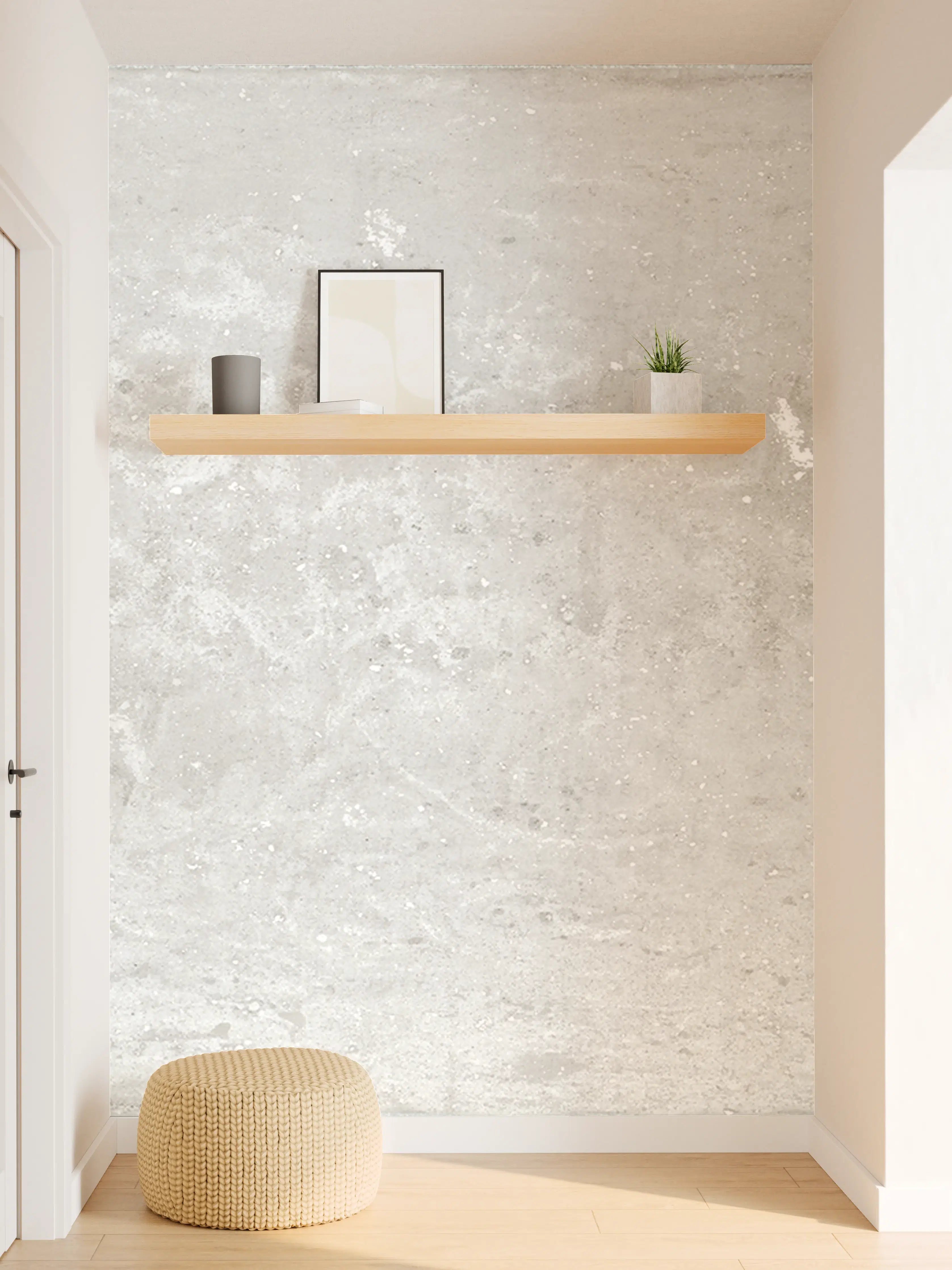 Wandverkleidung Flur - Antik weiß-gräuliche Betonwand