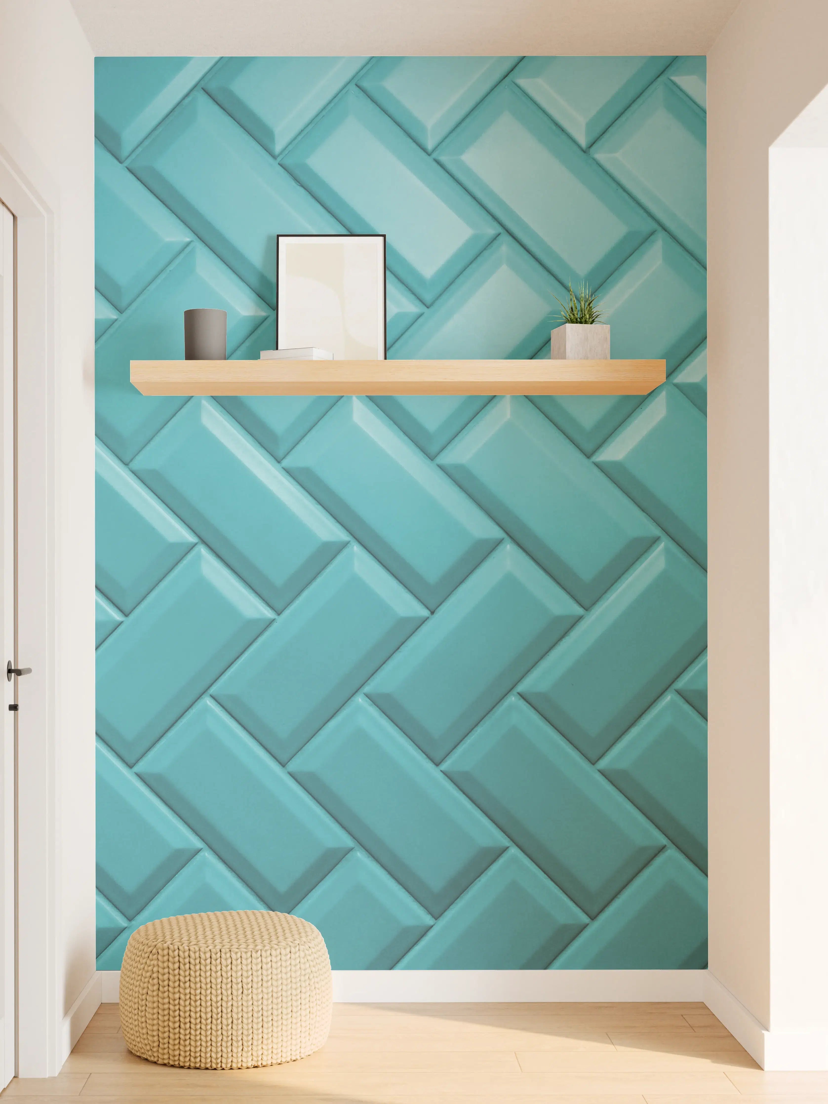 Wandverkleidung Flur - Aqua Matte Keramikfliesen