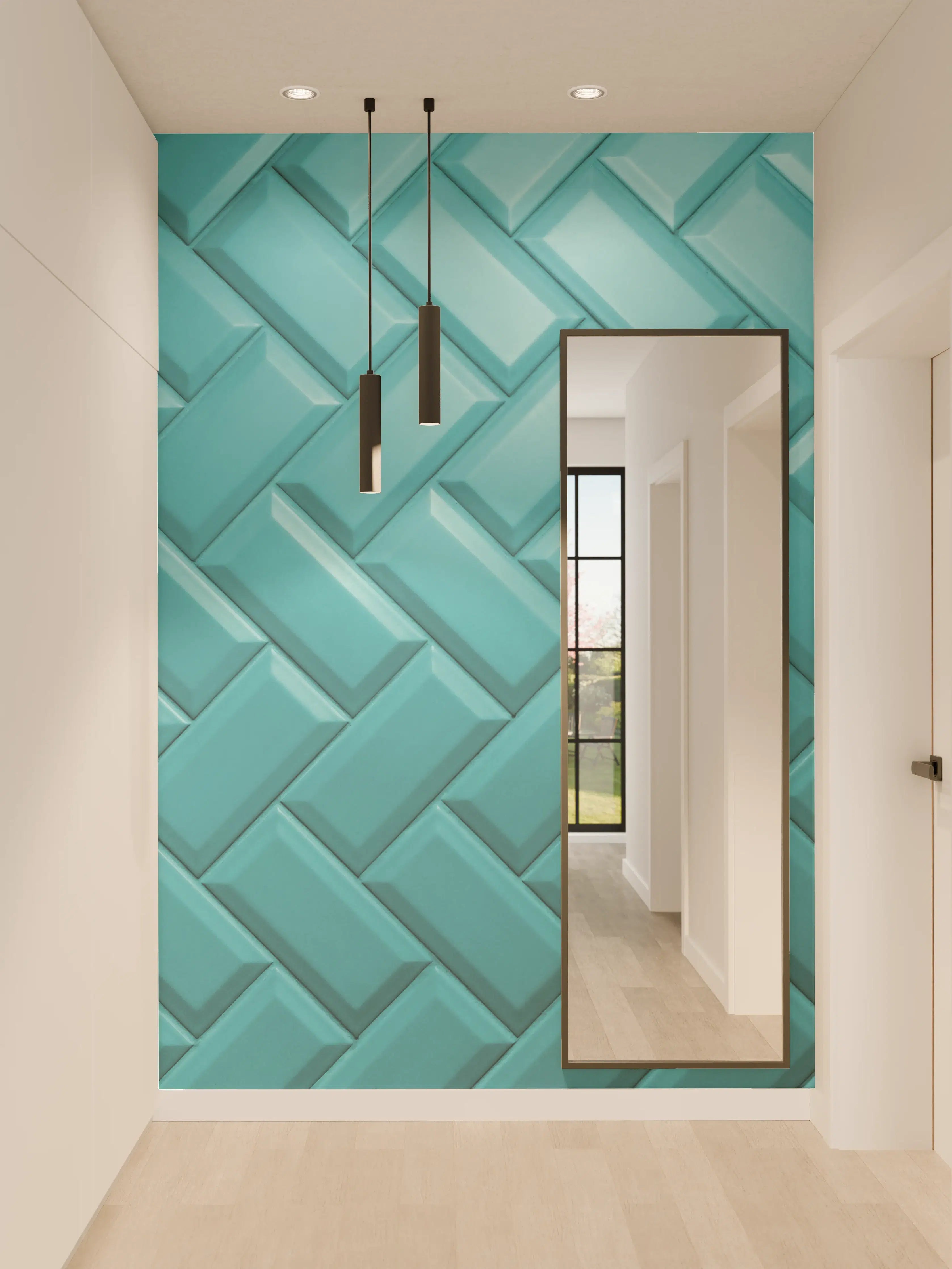 Wandverkleidung Flur - Aqua Matte Keramikfliesen