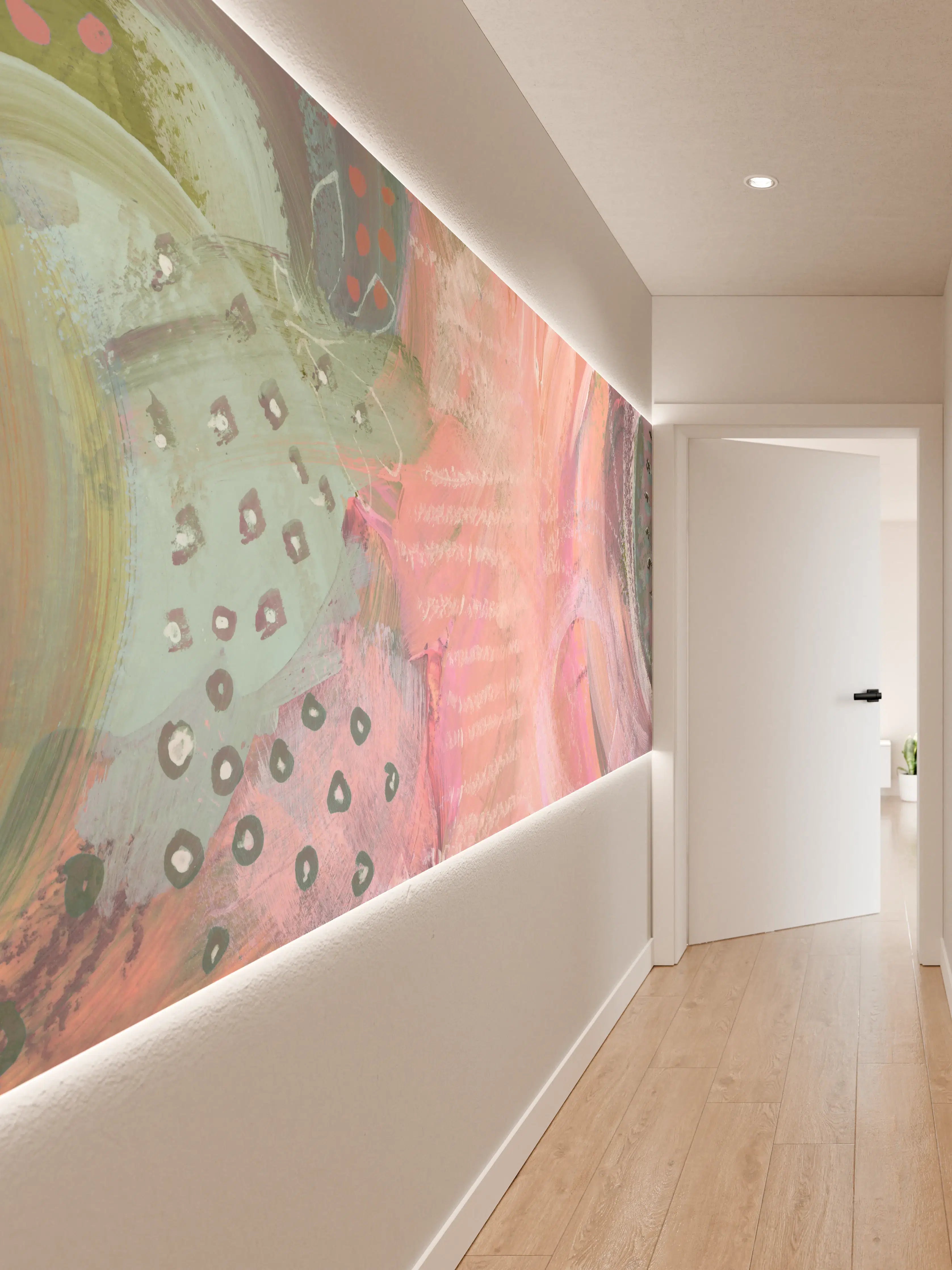 Wandverkleidung Flur - Aquarell Kunst - Fleck Malerei