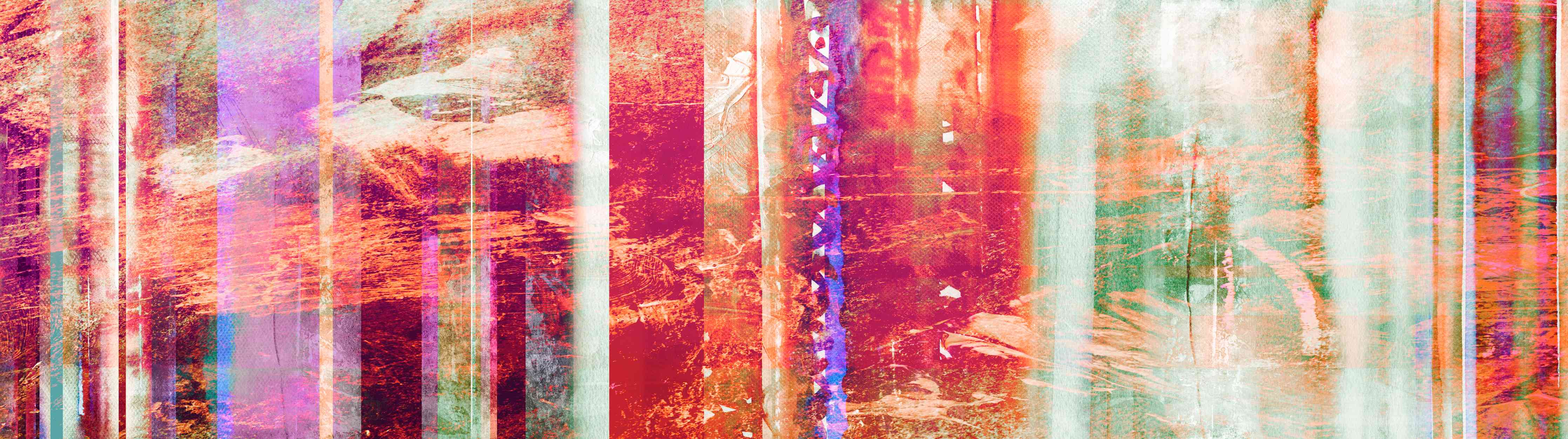 Wandverkleidung Flur-Aquarell pastellfarbige Streifen