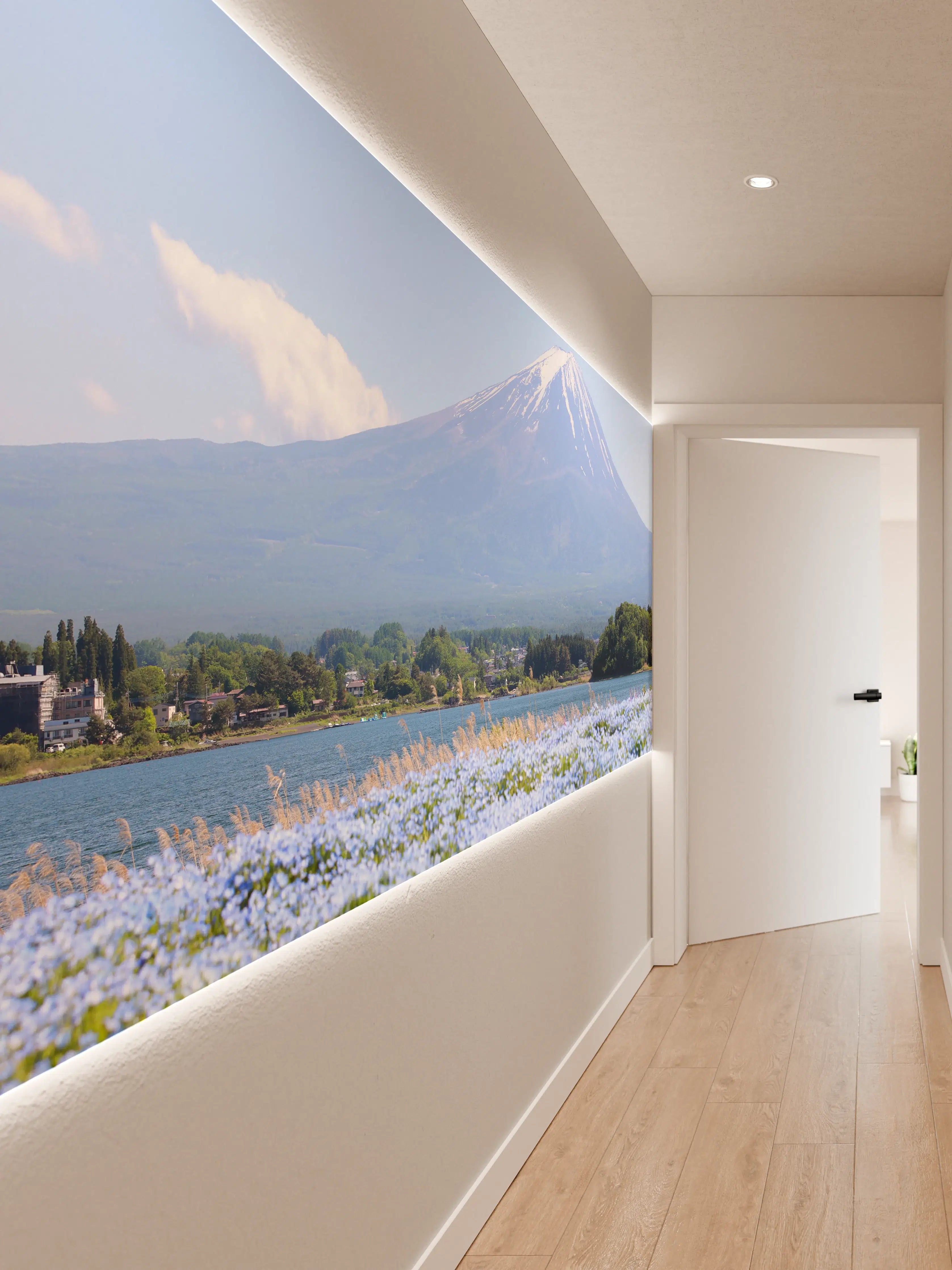 Wandverkleidung Flur - Atemberaubender Ausblick auf den Mount Fuji