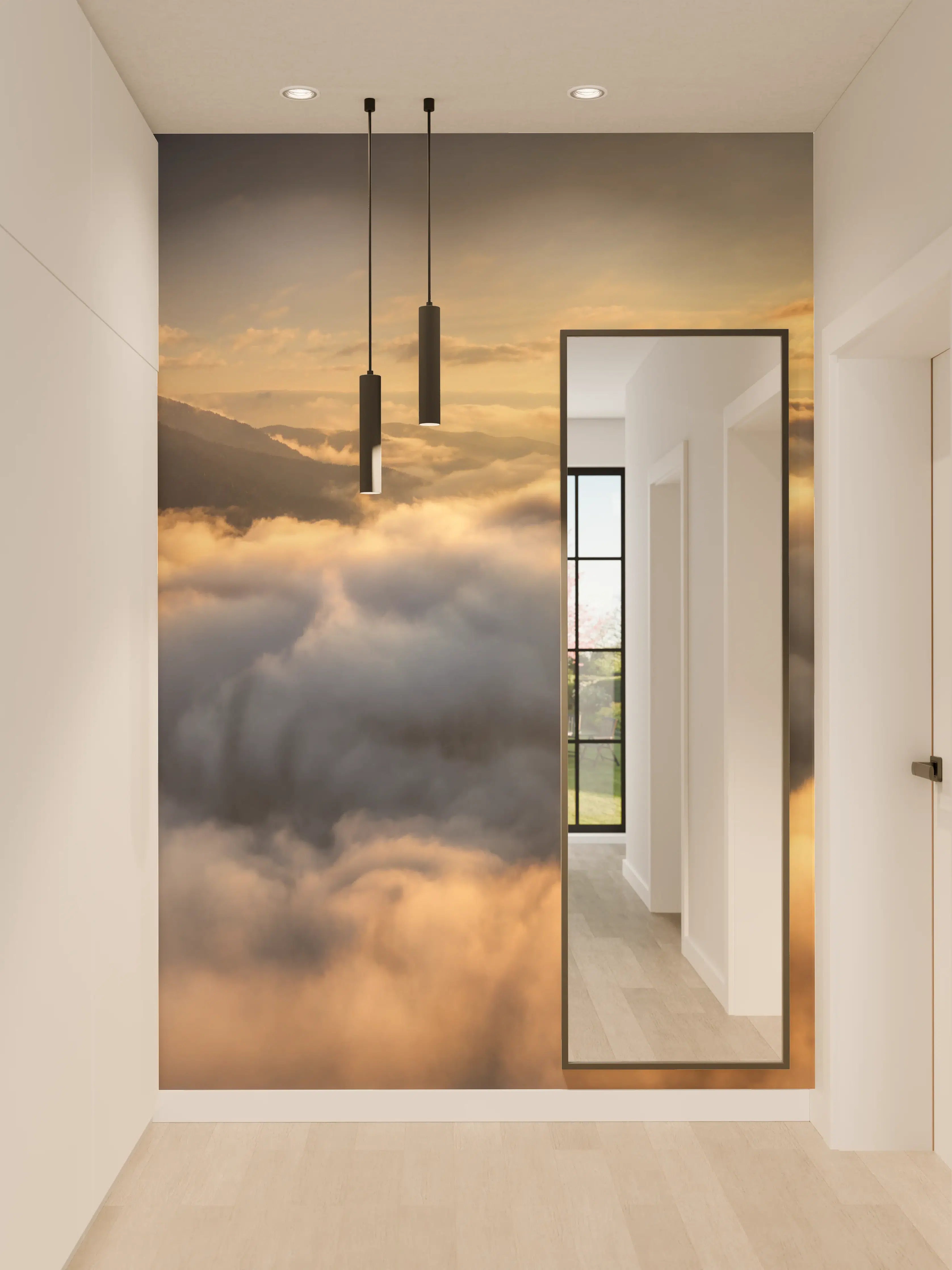 Wandverkleidung Flur - Atemberaubender Sonnenuntergang über den Wolken