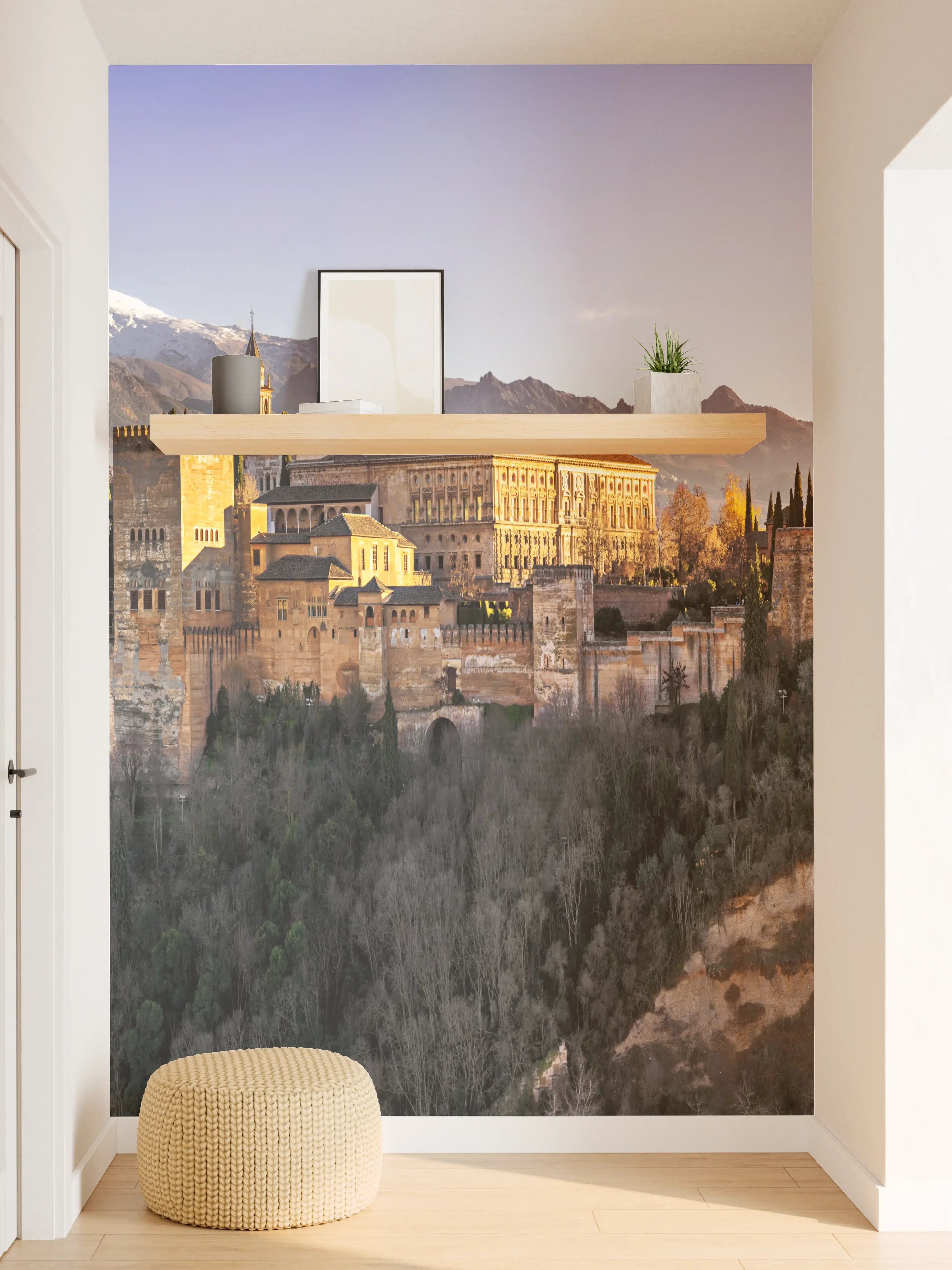 Wandverkleidung Flur - Aussicht auf Alhambra mit Comares-Turm