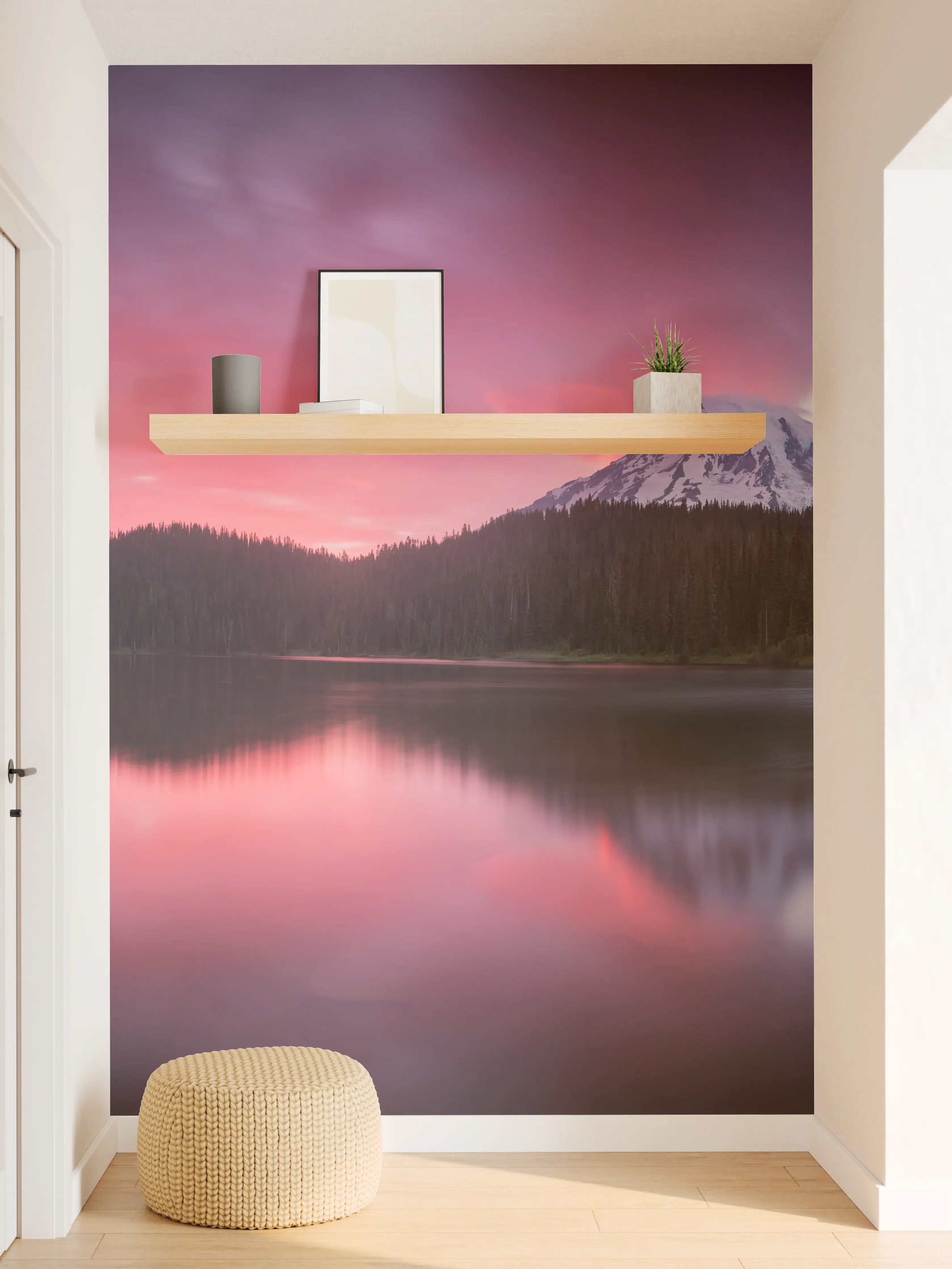 Wandverkleidung Flur - Aussicht auf den Mount Rainier