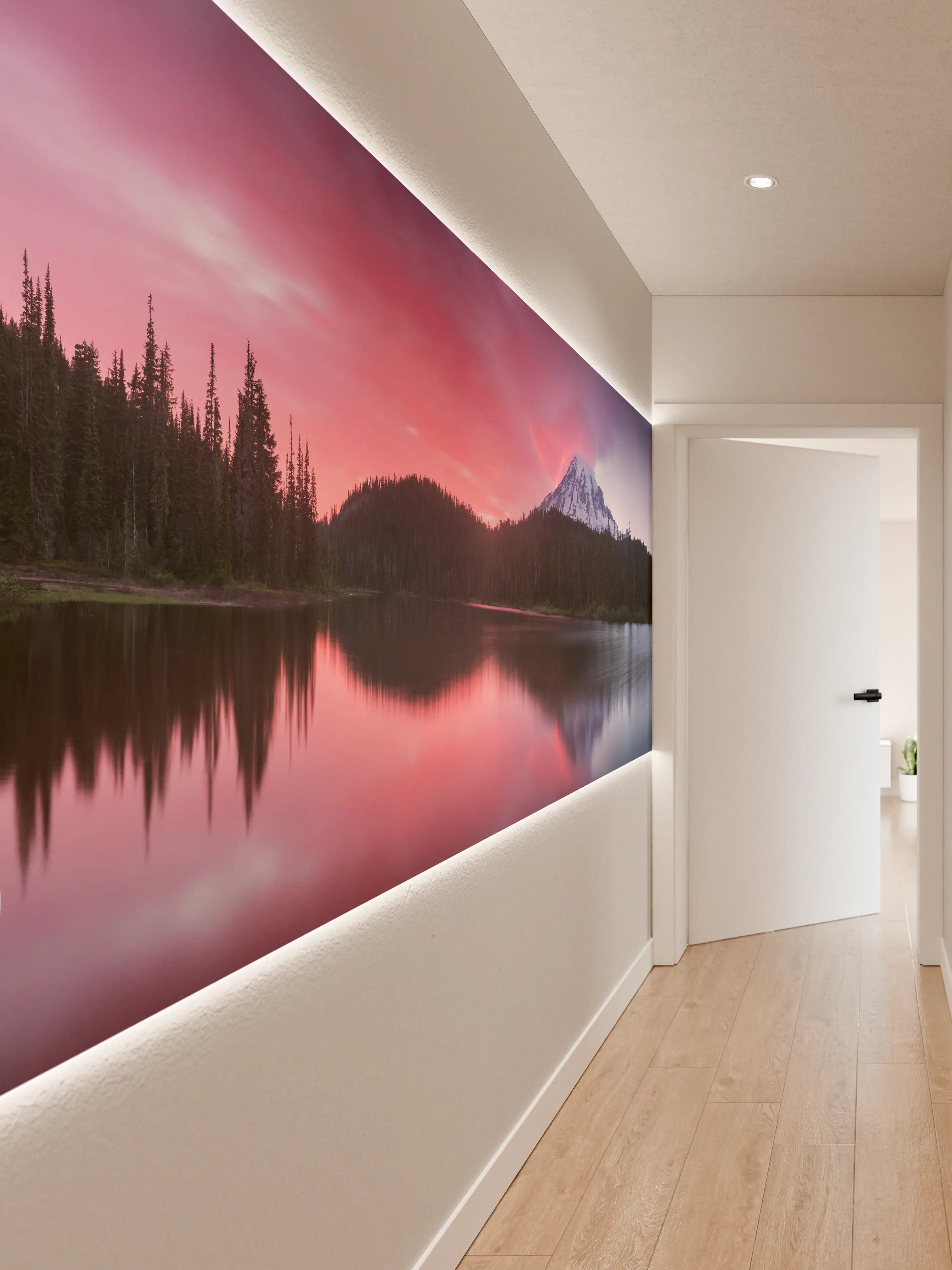 Wandverkleidung Flur - Aussicht auf den Mount Rainier