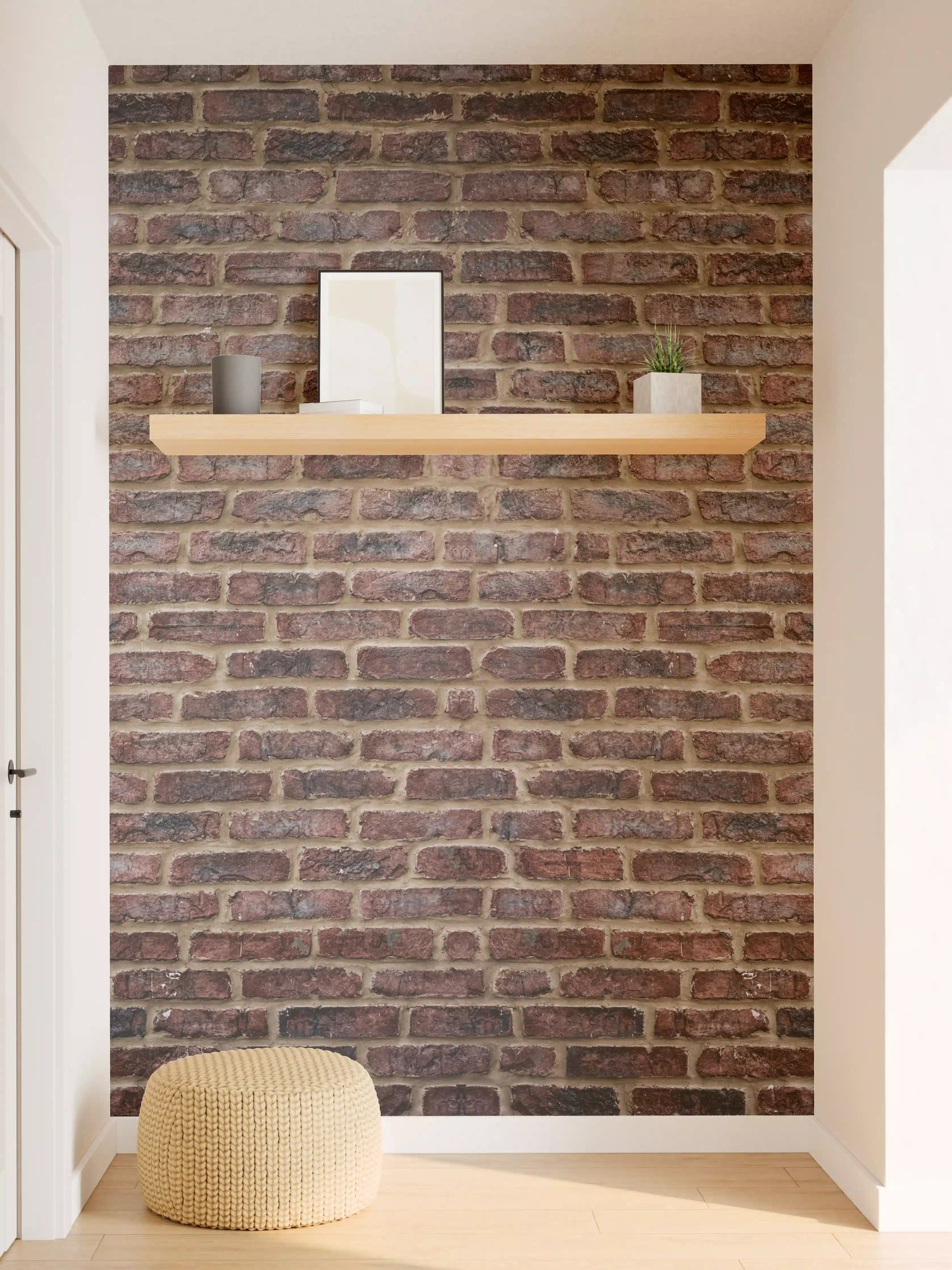Wandverkleidung Flur - Authentische Backsteinwand, rustikal und zeitlos