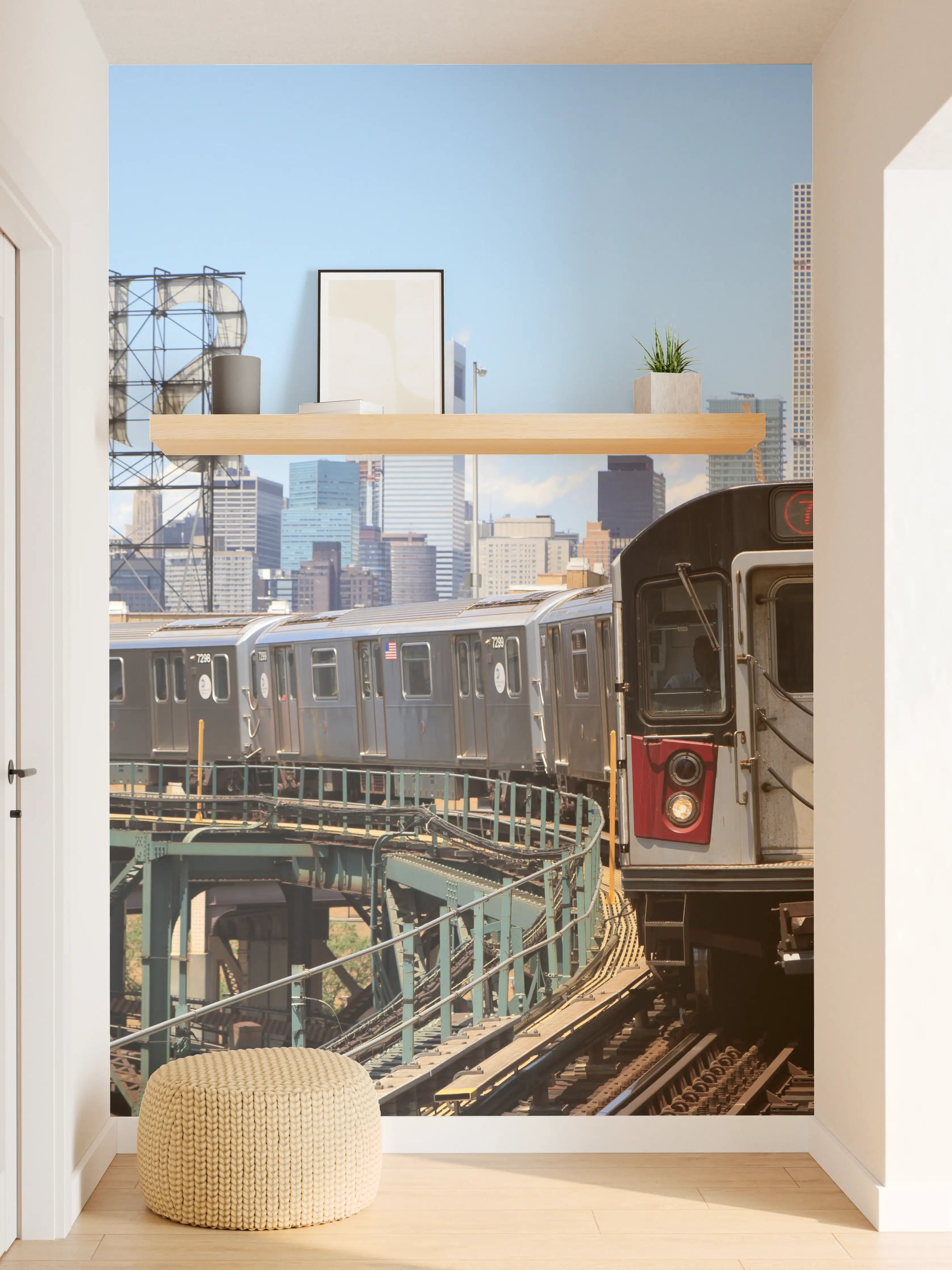 Wandverkleidung Flur - Bahnhof in Downtown mit U-Bahn