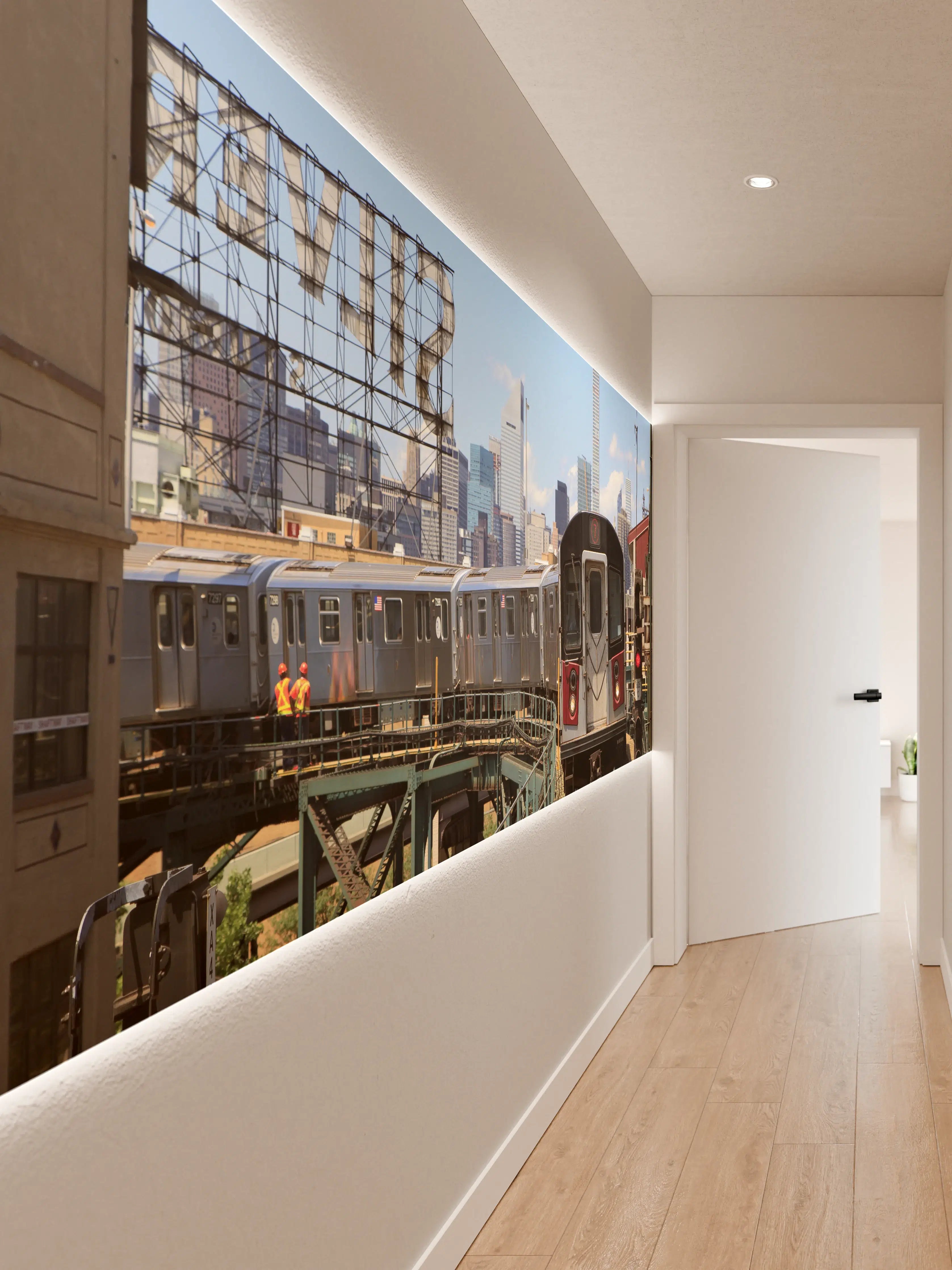 Wandverkleidung Flur - Bahnhof in Downtown mit U-Bahn