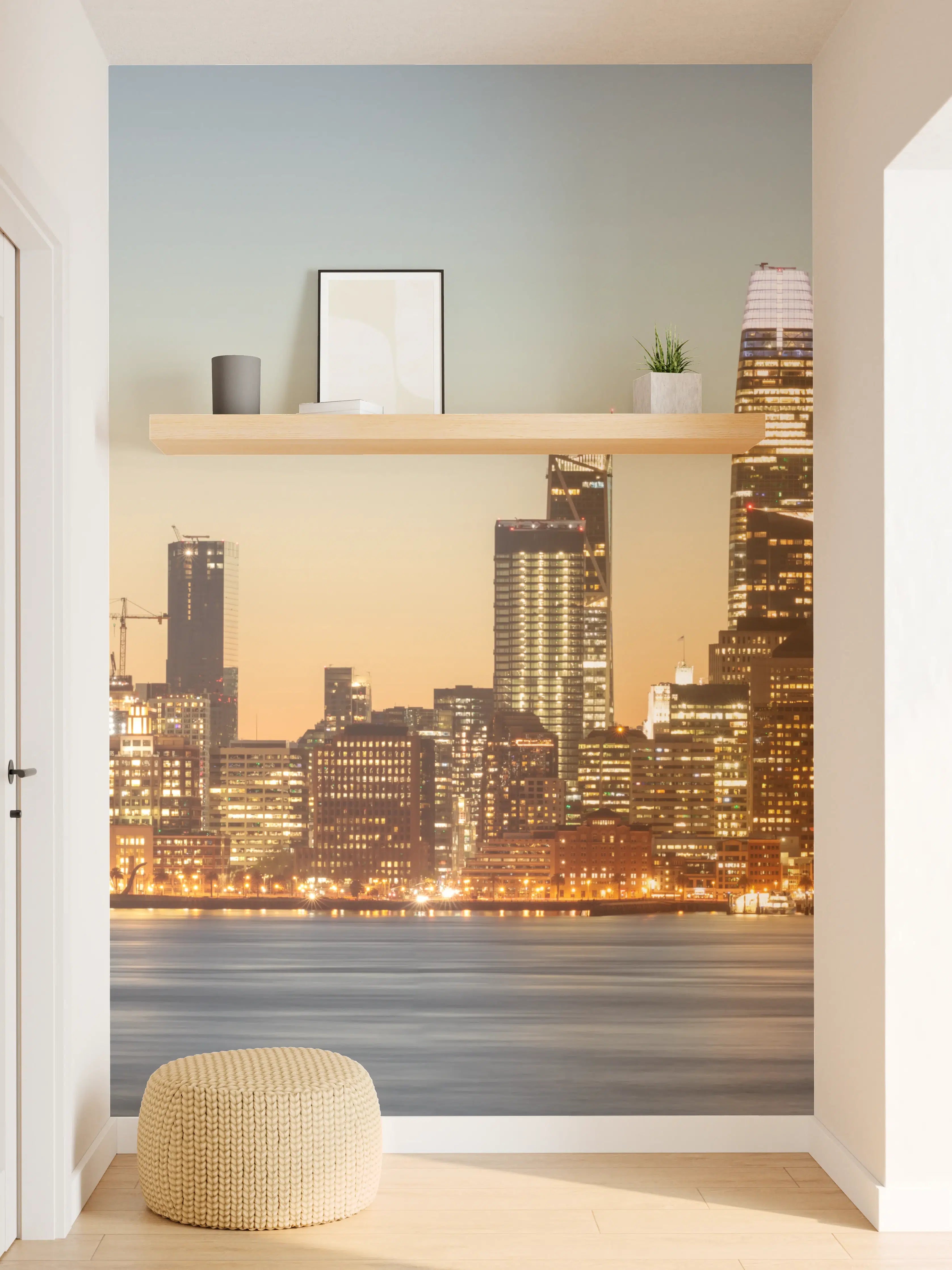 Wandverkleidung Flur - Bay Bridge und die Skyline von San Francisco