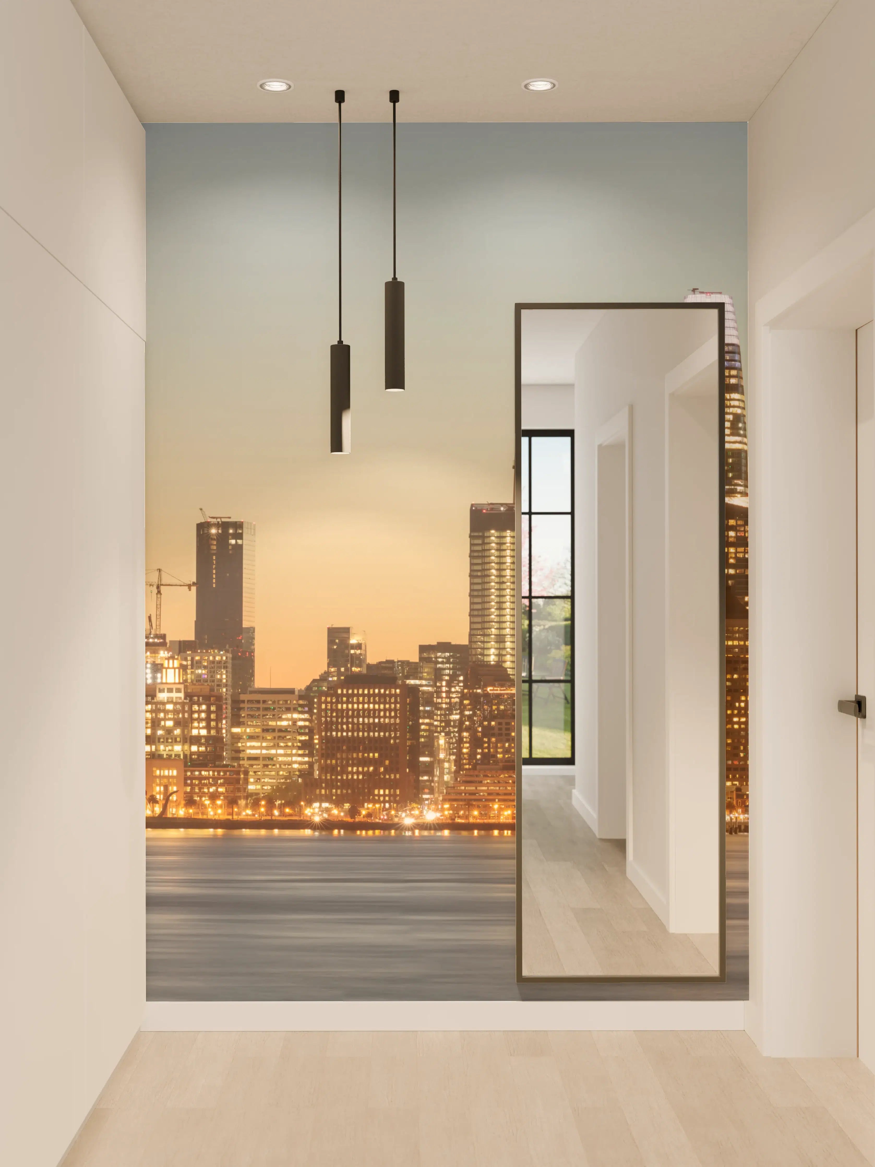 Wandverkleidung Flur - Bay Bridge und die Skyline von San Francisco