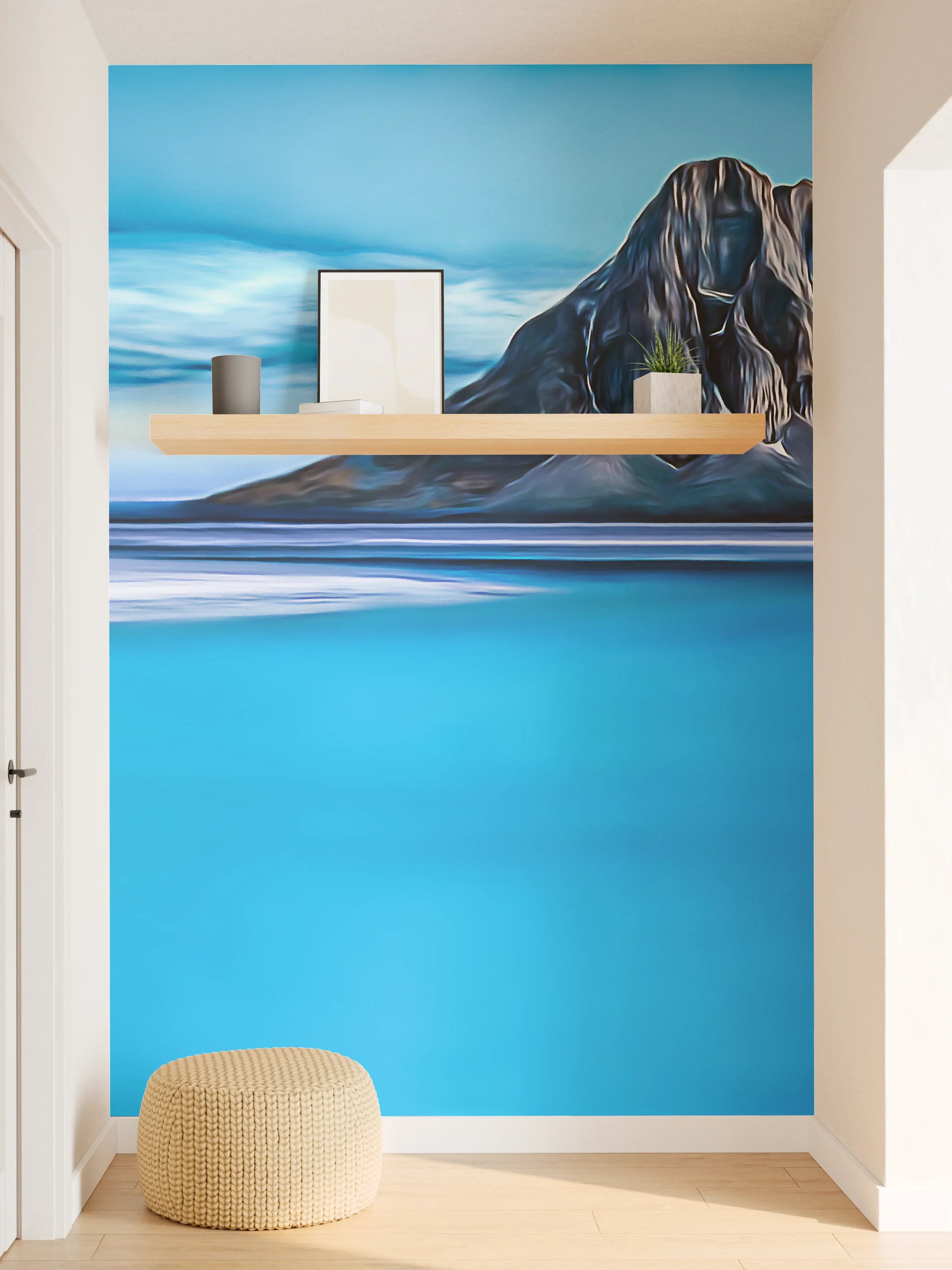 Wandverkleidung Flur - Beeindruckende Bergkulisse vor ruhigem Wasser