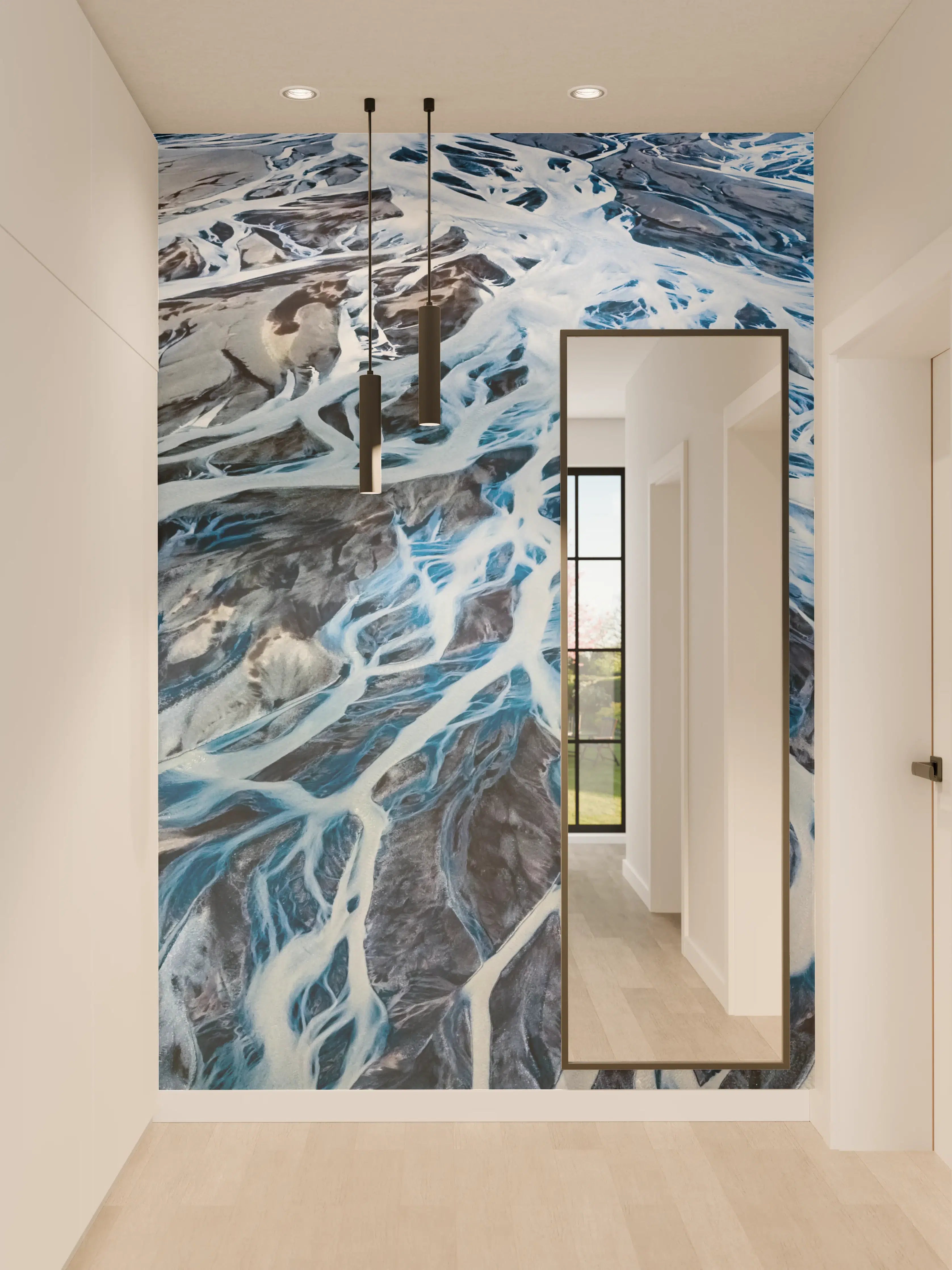 Wandverkleidung Flur - Beeindruckende Meereswellen mit schimmernden Struktur
