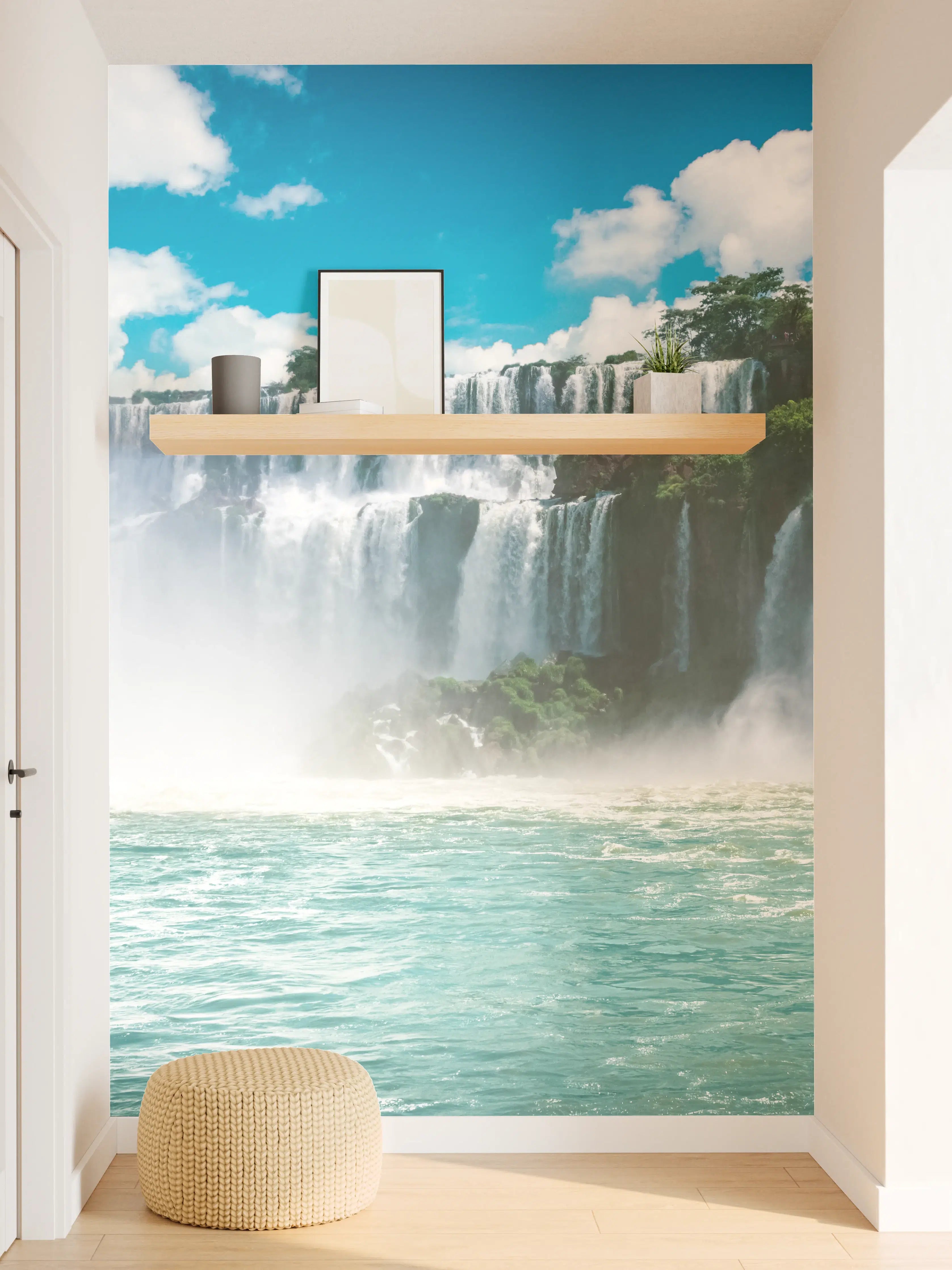 Wandverkleidung Flur - Beeindruckender Wasserfall Nature Scene