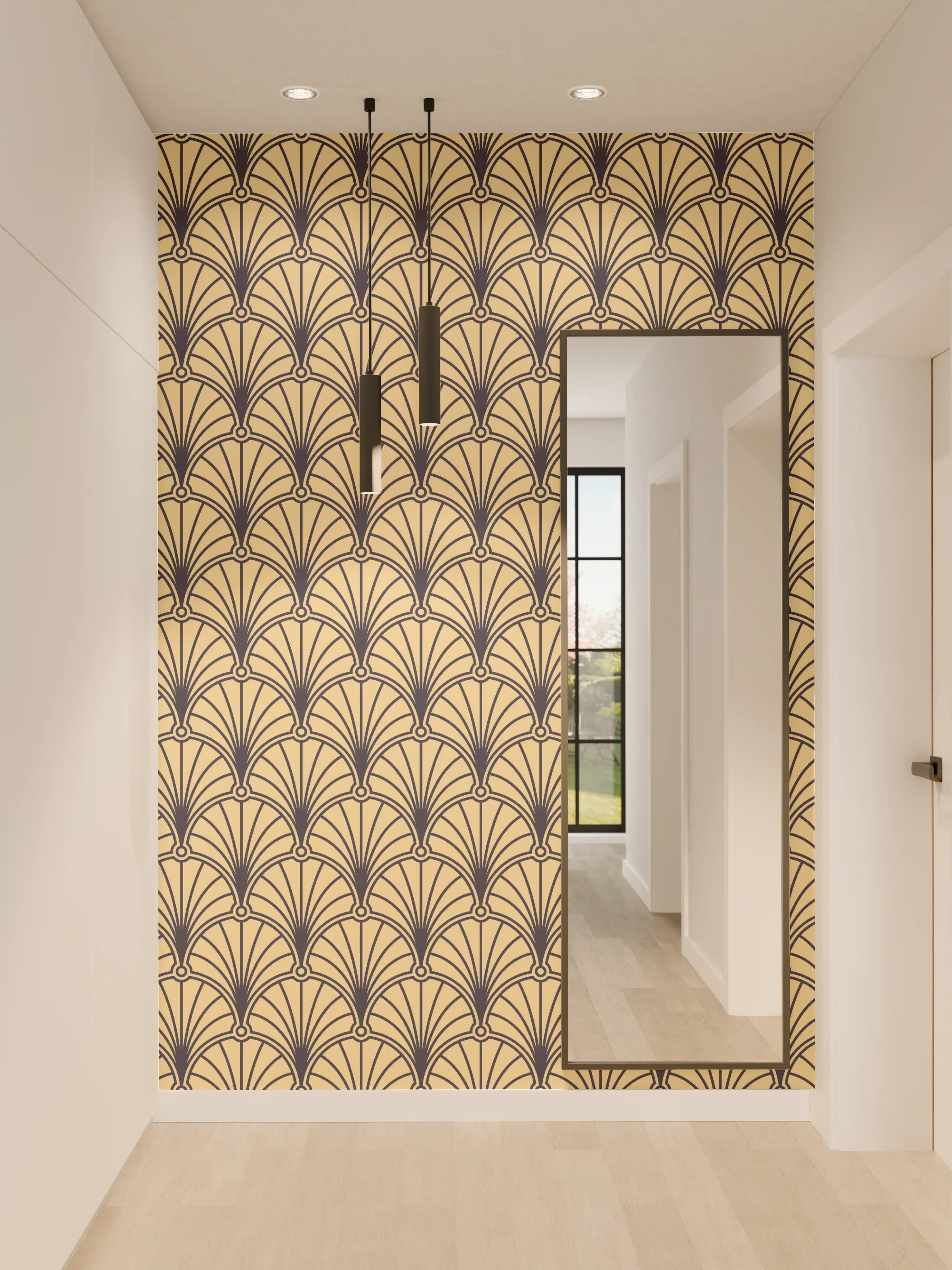 Wandverkleidung Flur - Beige Braune Webstruktur