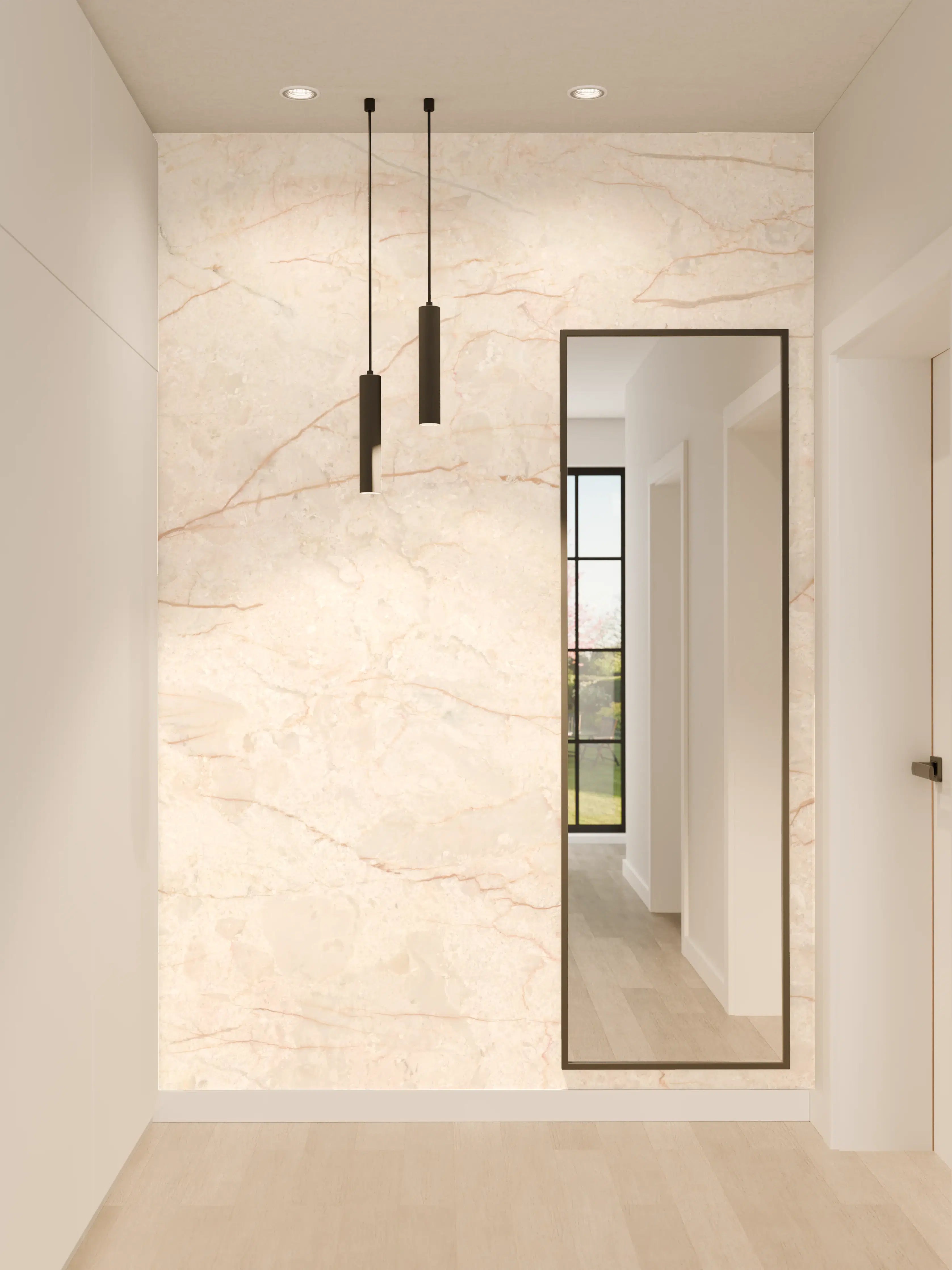Wandverkleidung Flur - Beige Marmor Hintergrund
