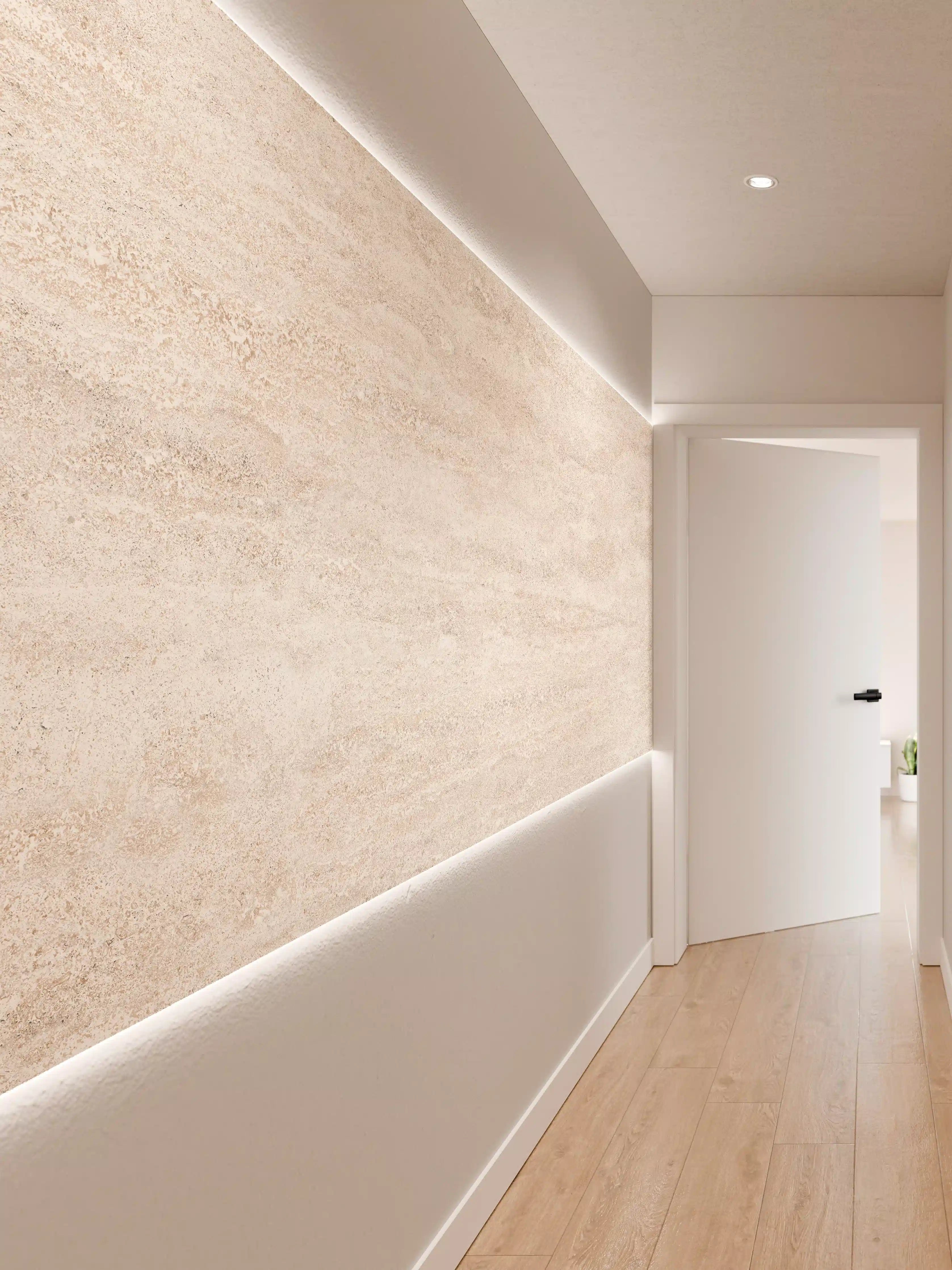 Wandverkleidung Flur - Beige Marmor Textur